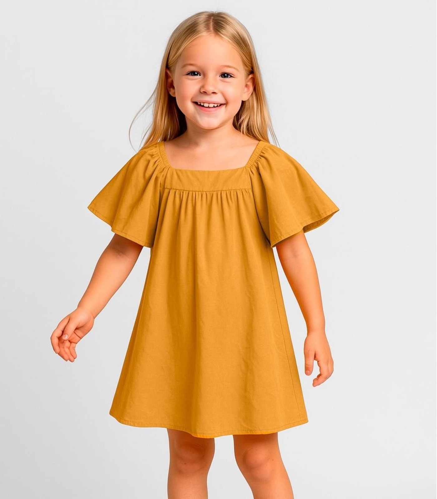 Infantil – Vestido em Viscose Infinita Cor Amarelo