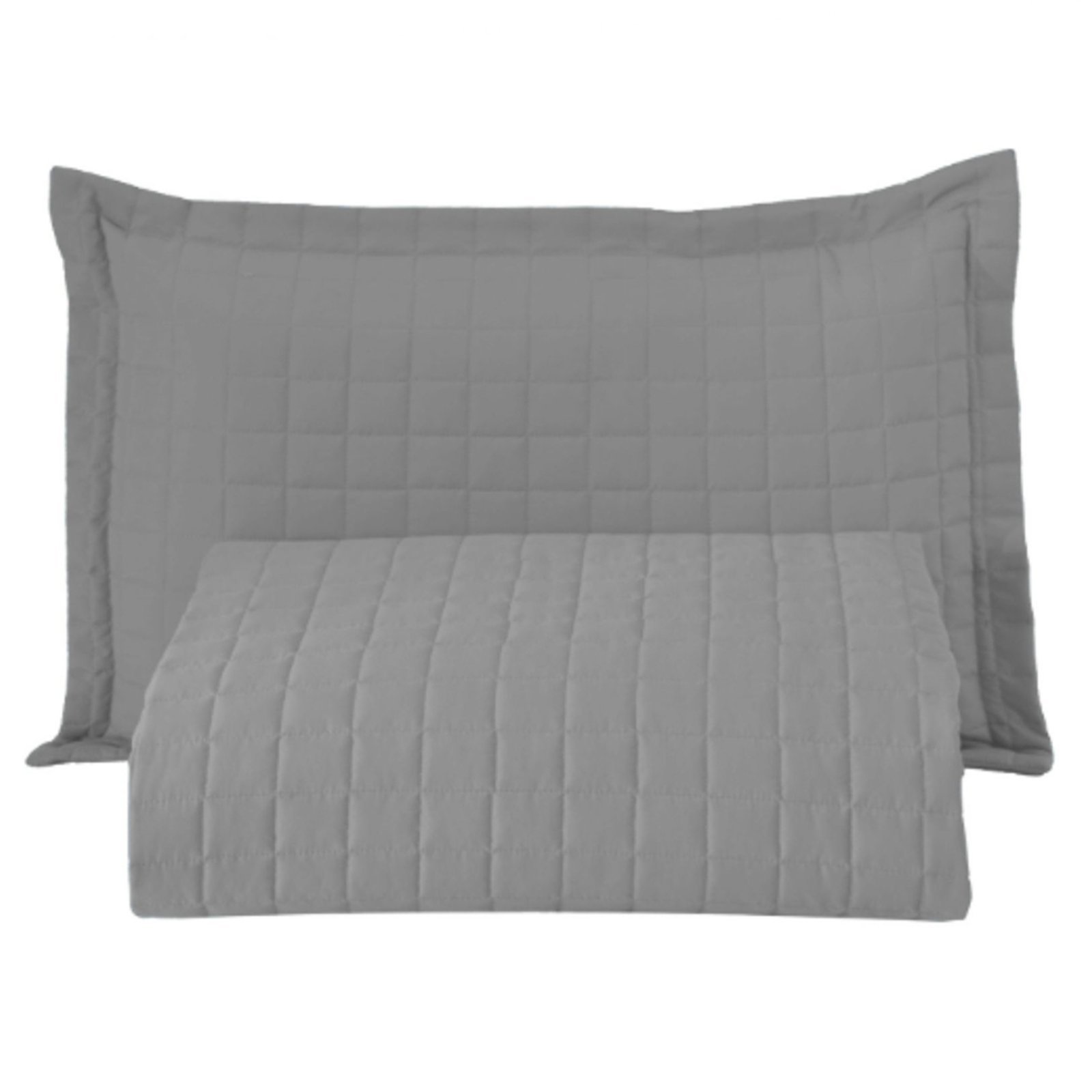 Kit Cobre Leito Colcha Monaco Solteiro Dupla Face 2 Peças - Cinza - 100% Poliéster