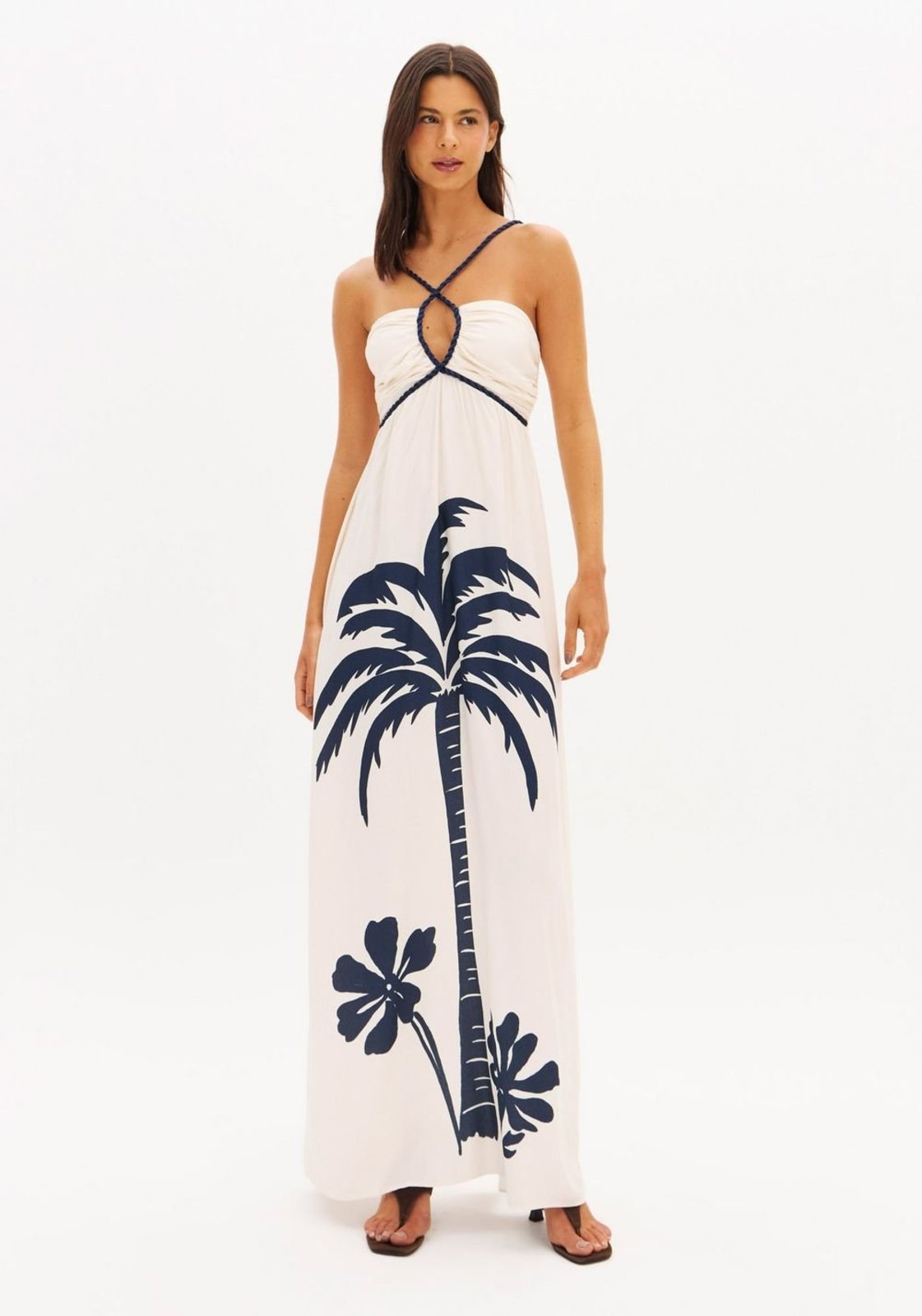 Vestido Longo Estampa Local com Fenda My Favorite Things