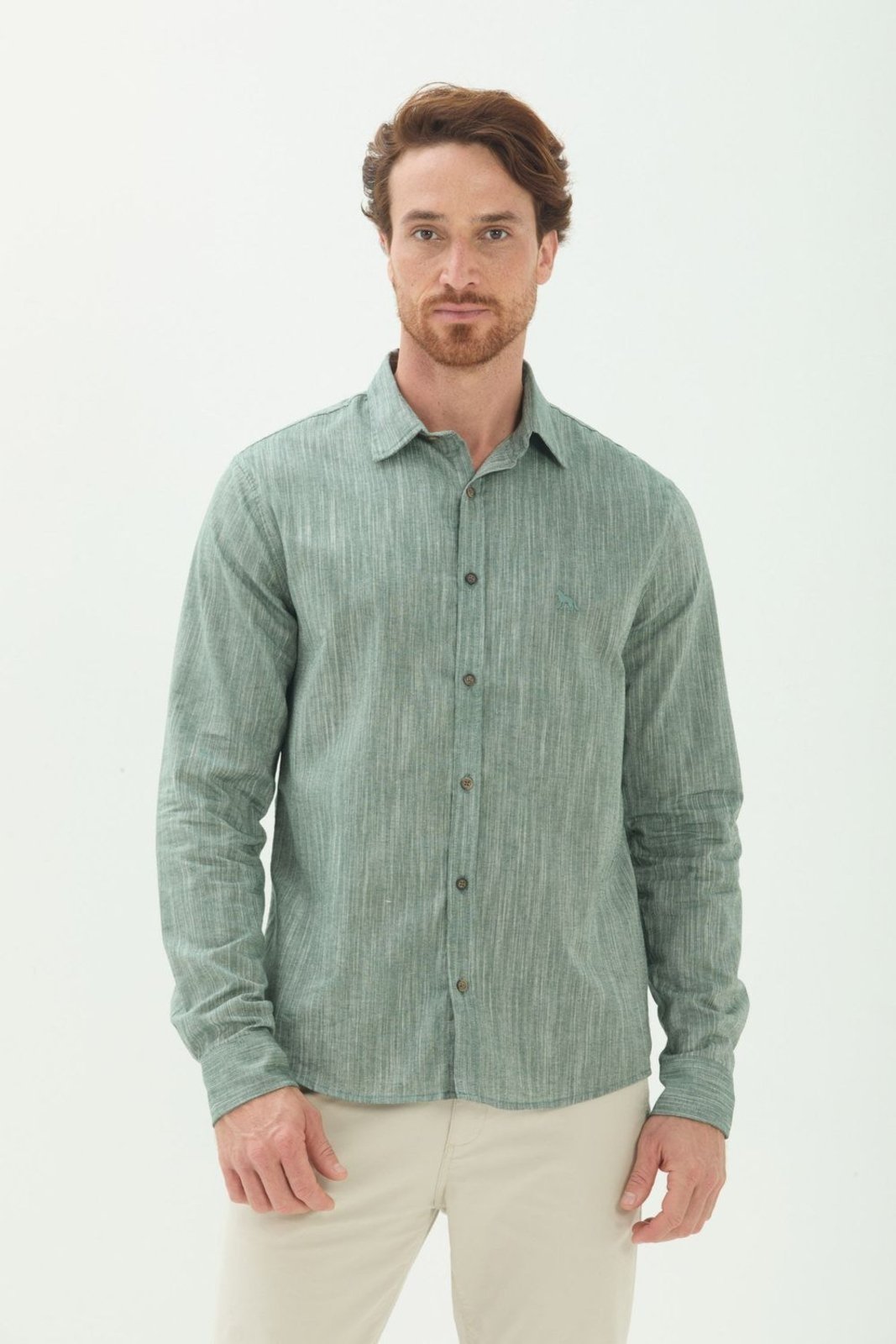 Camisa Manga Longa Texturizada Masculino Acostamento