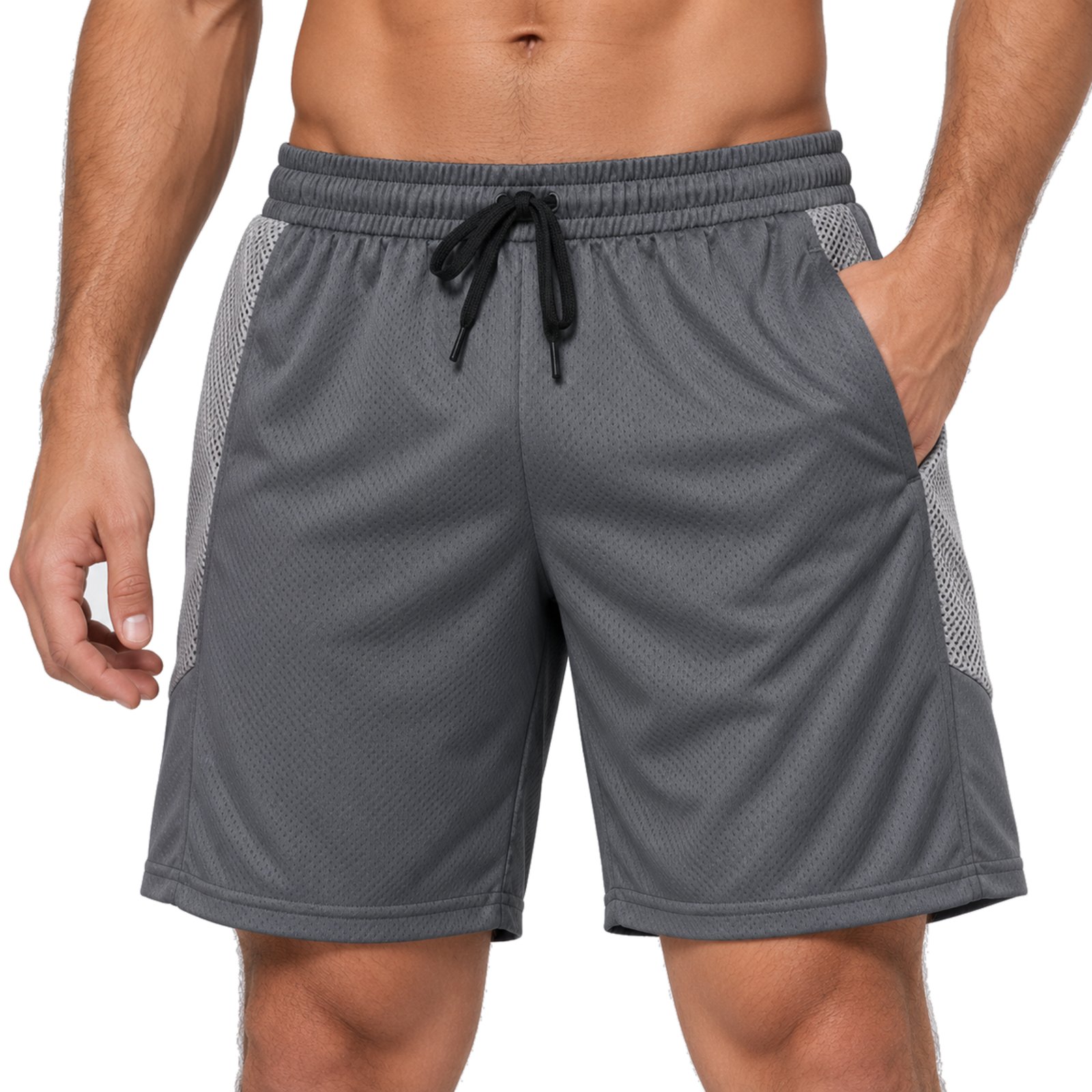 Bermuda Short Masculino Dry Fit Esportiva Academia Corrida Treino Cinza