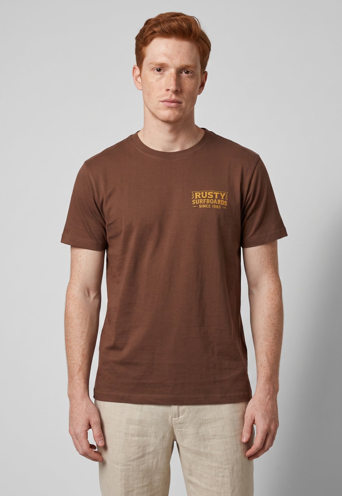 Camiseta Masculina Rusty Silk MC Woodcut Marrom