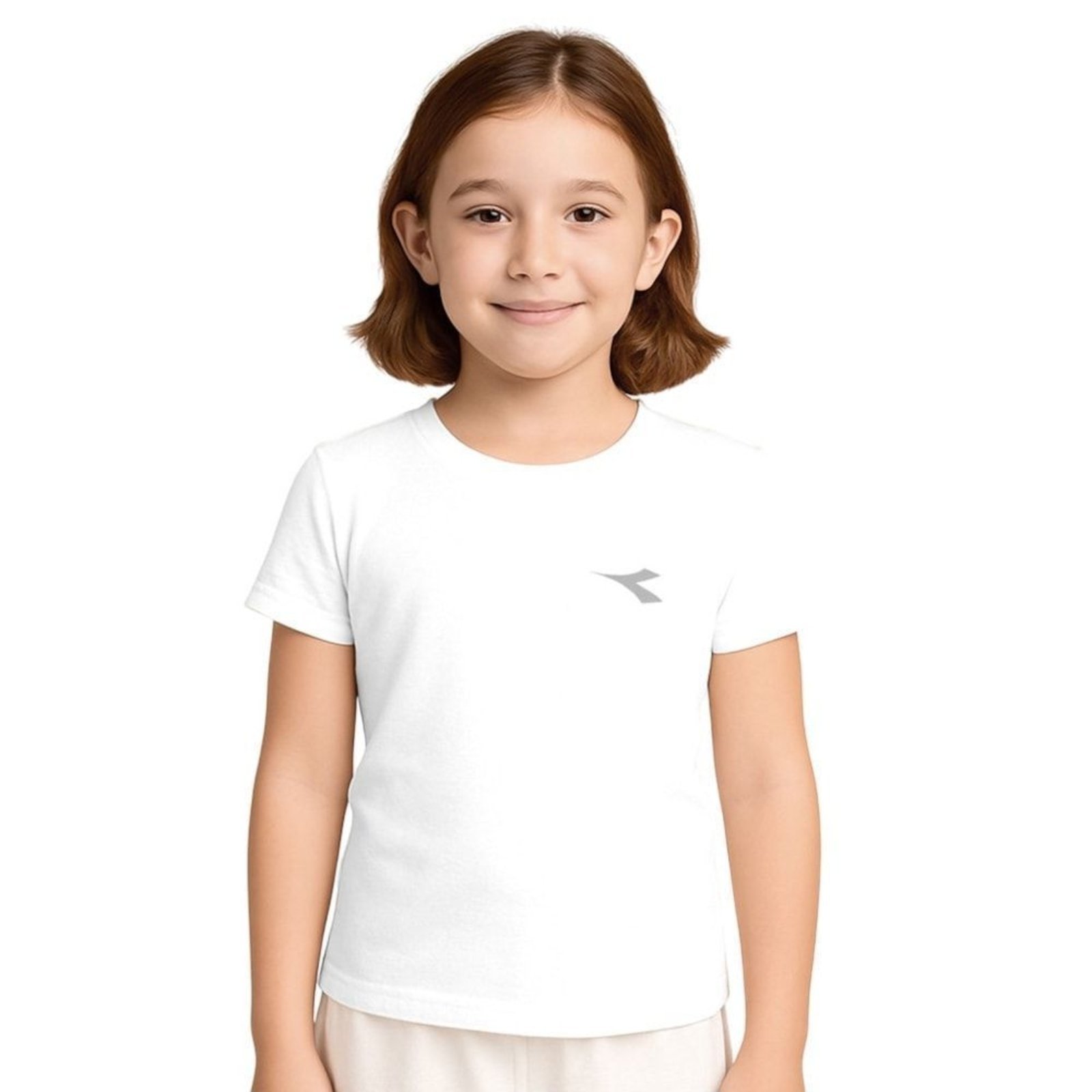 Infantil - Camiseta Diadora Small Logo Juvenil Menina - Branco - diadora