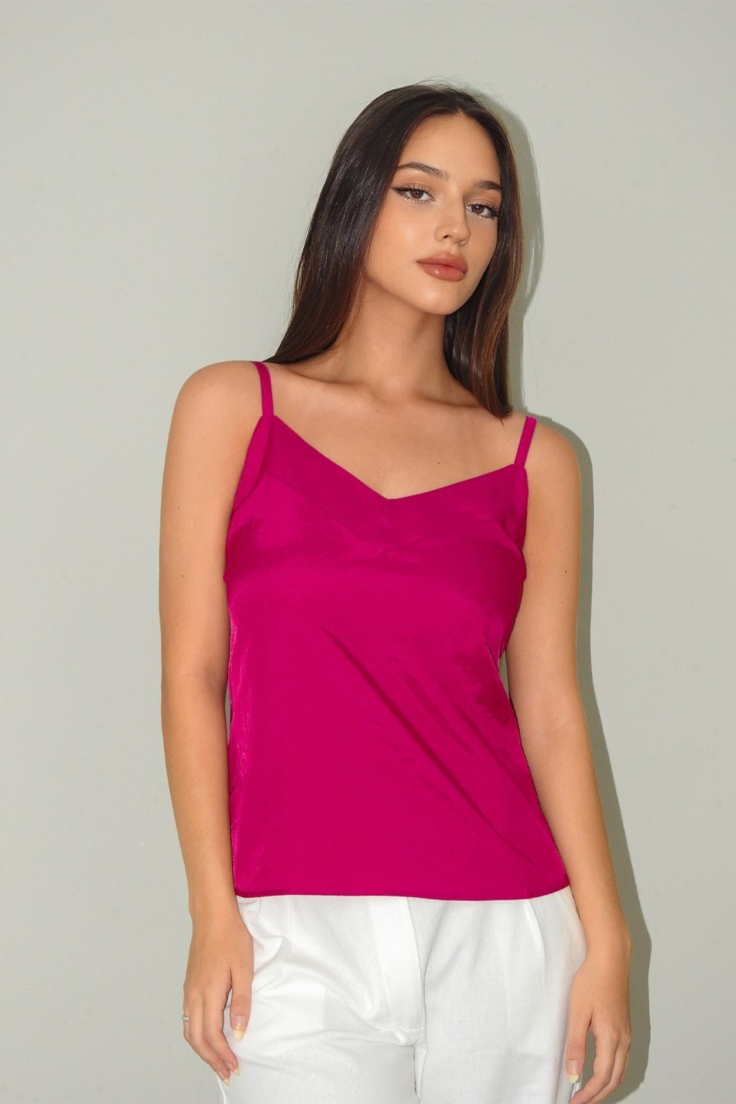 Regata Bahamas Alça Fina Lisa Conigli Rosa