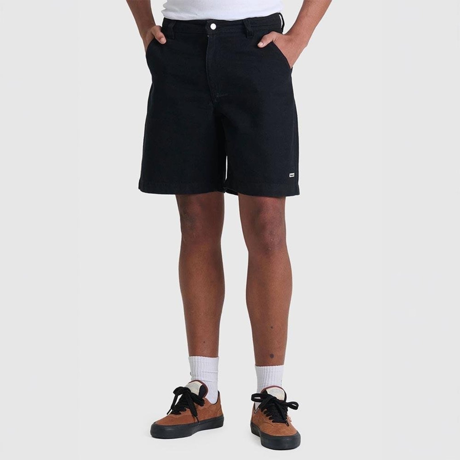 Bermuda Jeans Regular Logo Preto
