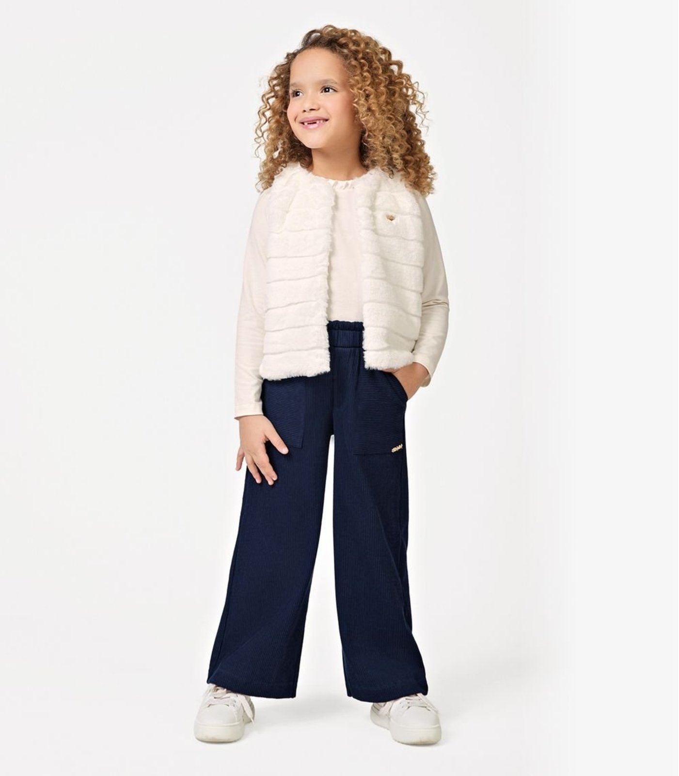 Infantil - Calça Wide Leg Feminina Trick Nick Azul
