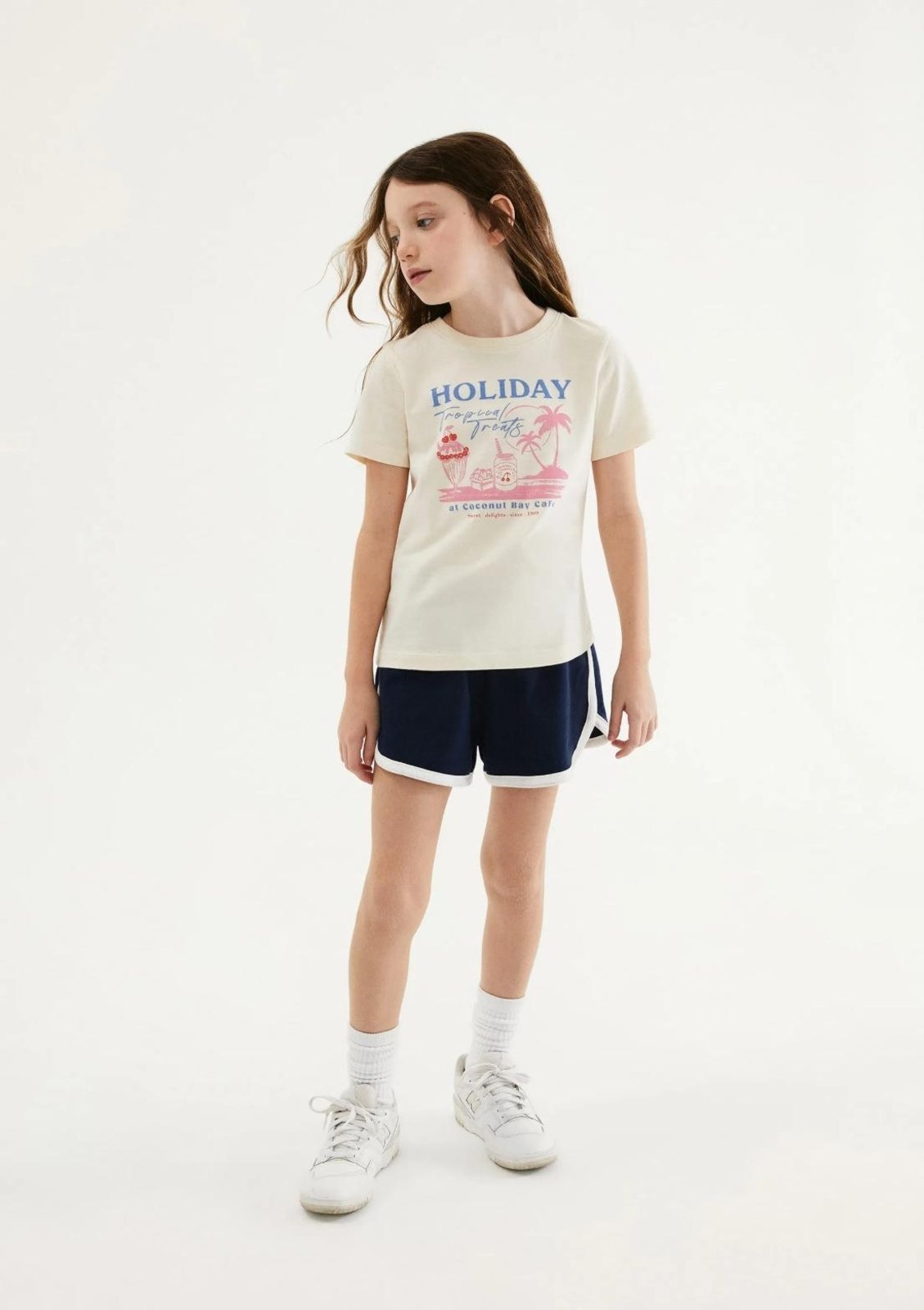 Infantil - Blusa Menina Manga Curta Com Estampa Hering