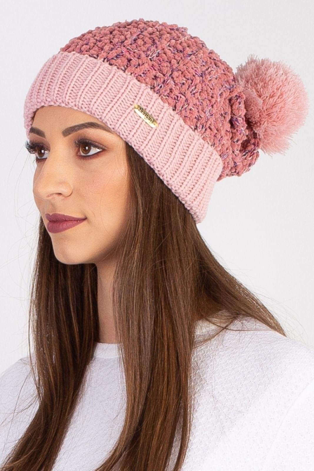 Gorro Enluaze Feminino De Malha Com Pompom 60020 – Rosa