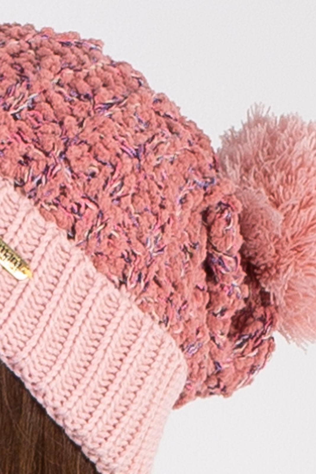 Vista 3 Gorro Enluaze Feminino De Malha Com Pompom 60020 rosa Enluaze rosa