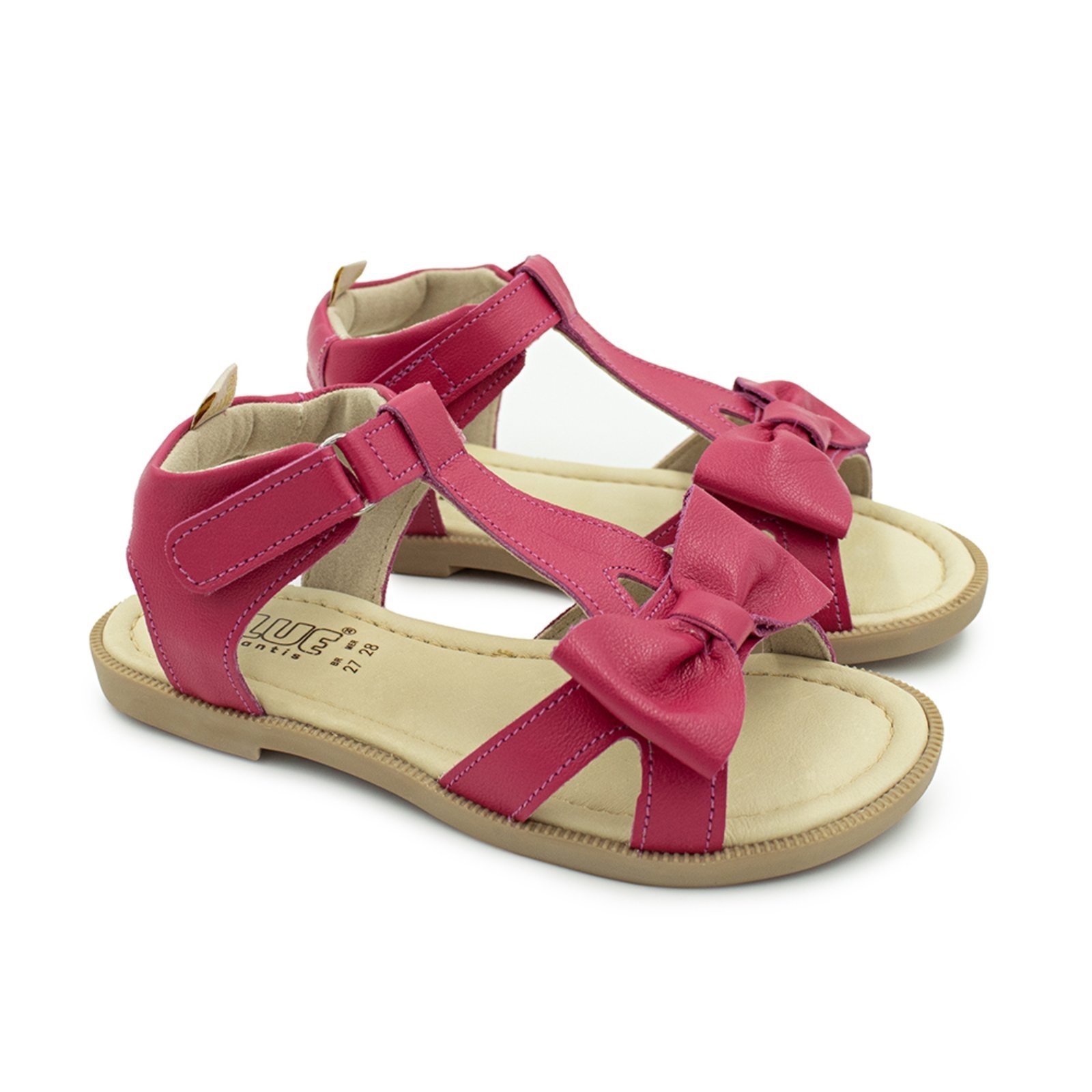 Vista 2 Infantil - Sandalia Menina Blue Alice Couro Pink Blue Infantis pink blue