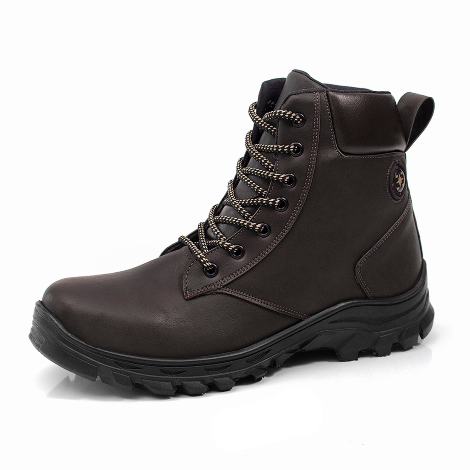 Vista 3 Bota Adventure Masculina Bredeni Trabalho Engenheiro Segurança Coturno Confortável Leve Macio café BREDENI café