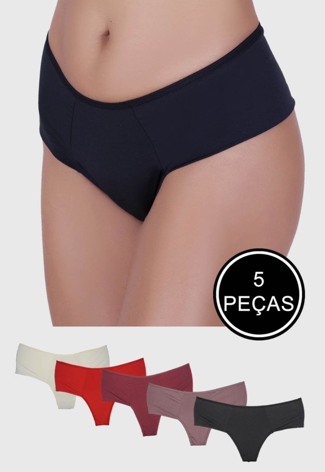 Kit Calcinha Básica St Madame 5 Peças
