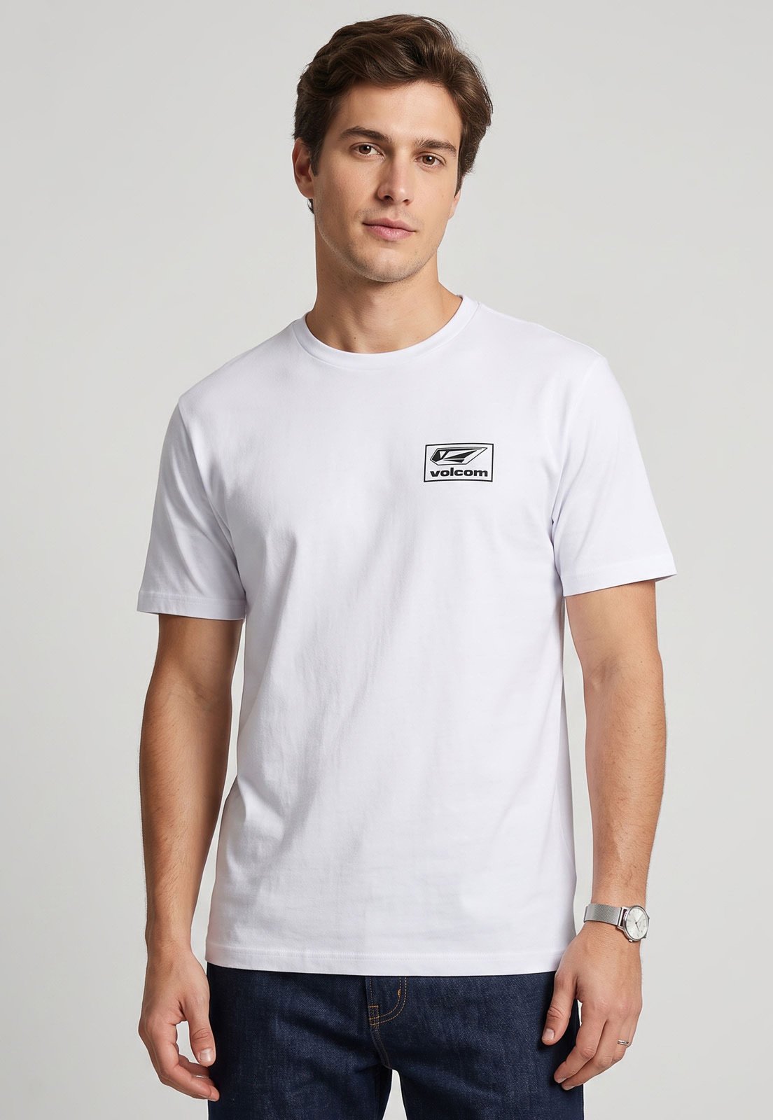 Camiseta Masculina Volcom Silk Mod Stone Branca