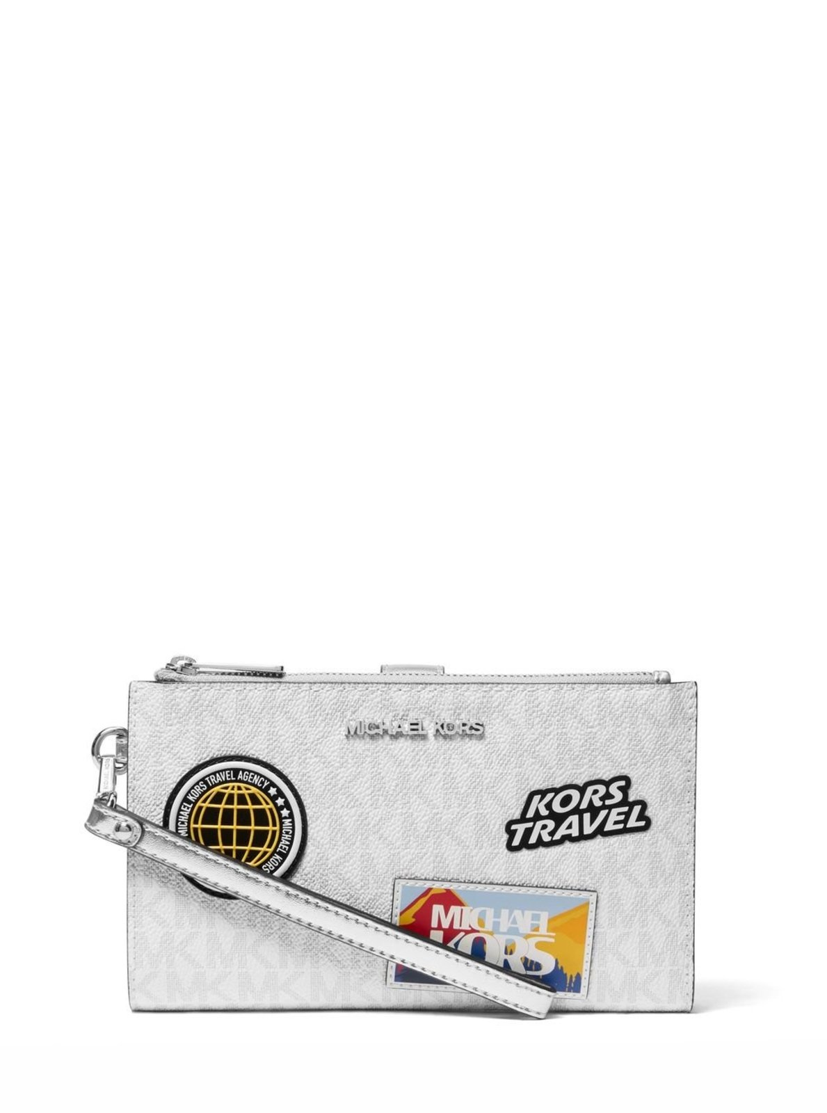 Vista 2 Carteira Jet Set Travel Logo Grande 35R5stvw3b085 Michael Kors branco