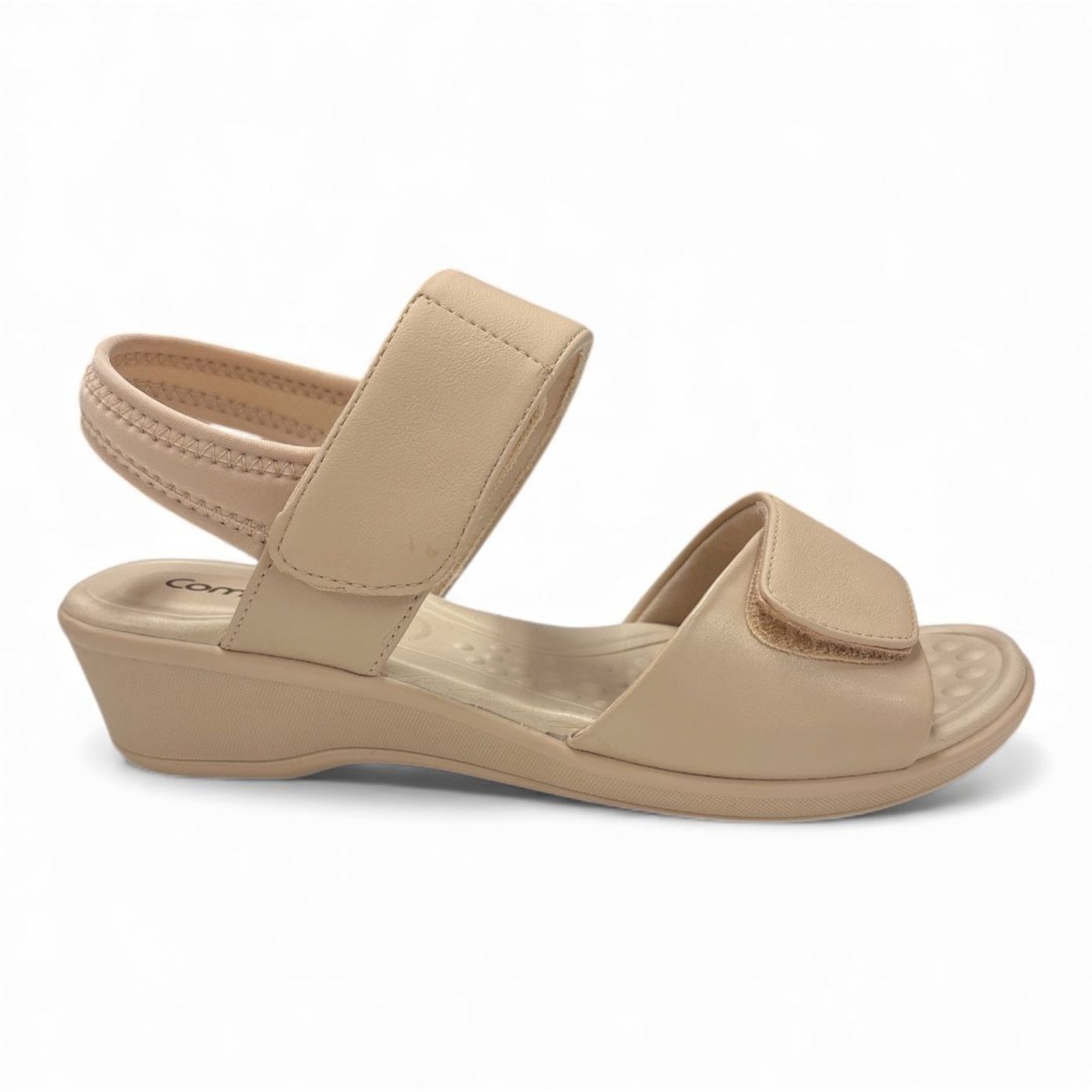 Vista 3 Sandália Feminina com Elástico Comfortflex 2572303-3 bege Comfortflex bege