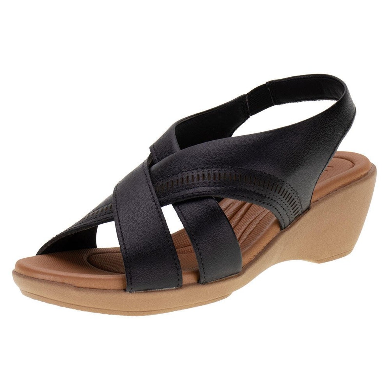 Sandália Feminina Anabela Usaflex Ai0206 0940206 Preto