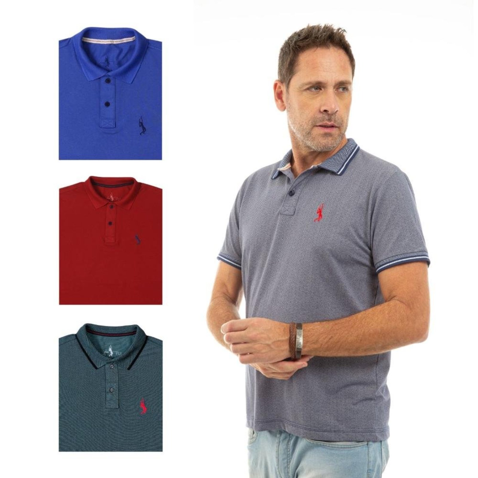 Kit 4 Camisa Polo Lisa Casual Elegante Ocasiões
