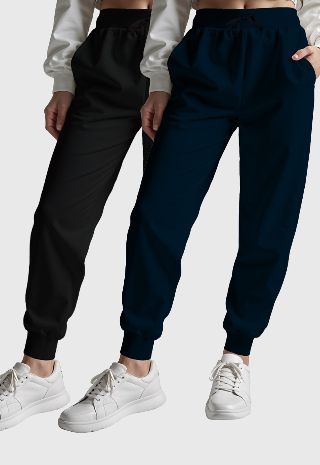Kit 2 Calça Feminina Benellys Preto e Azul Marinho