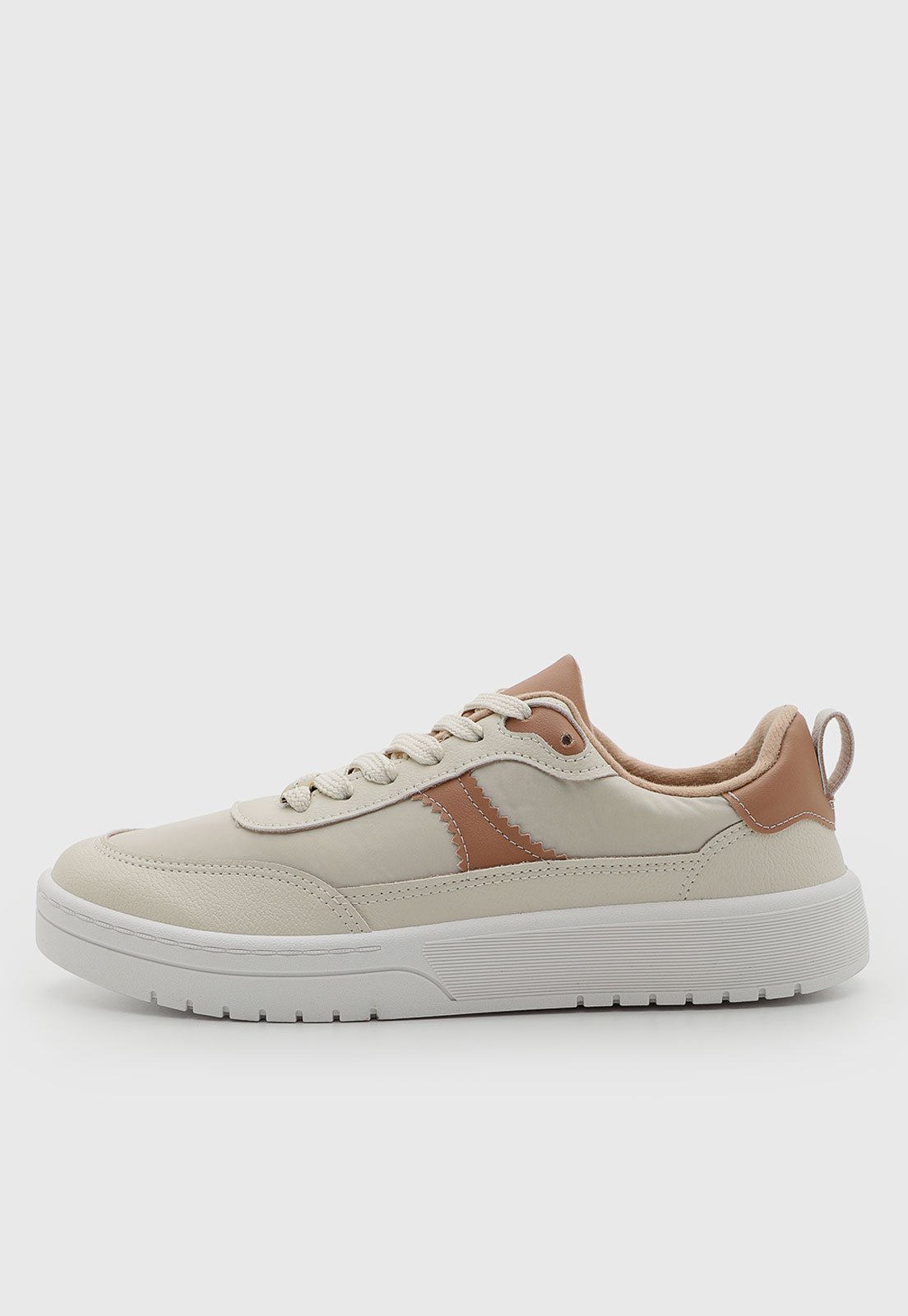 Tênis Feminino Moleca Cadarço Bege