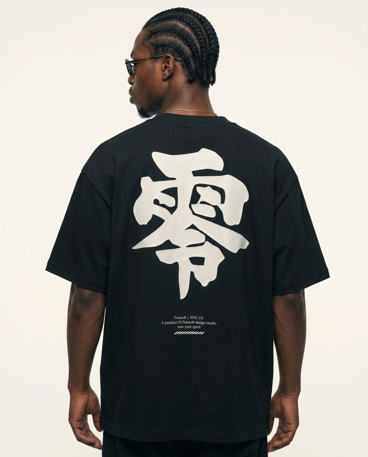 Camiseta Oversized Kanji Zero Preta Preto
