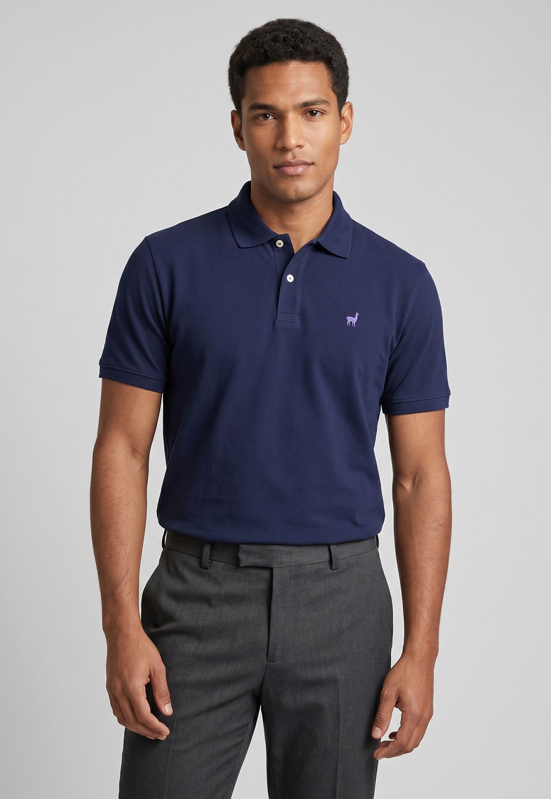 Camiseta Polo Masculina Zapälla Logo Azul Marinho