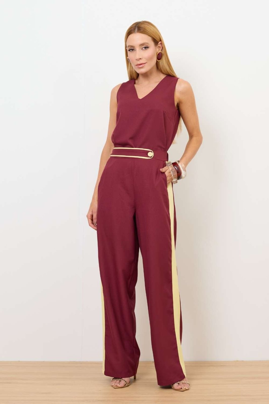 Calça Vanibele Wide Leg Vinho