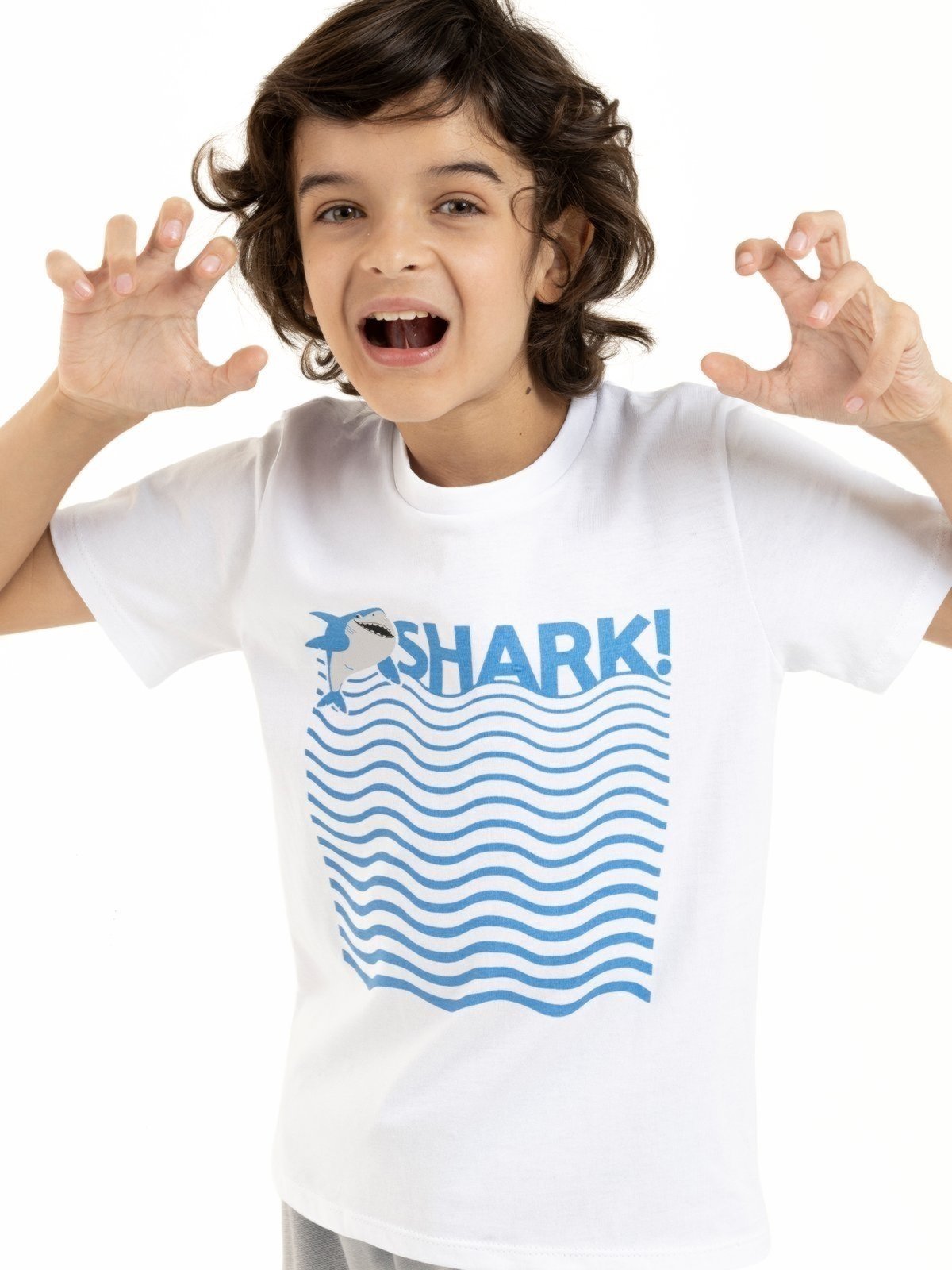 Vista 2 Infantil - Camiseta Menino em Algodão - Rei dos Mares Magicamente Kids branco Magicamente Kids branco