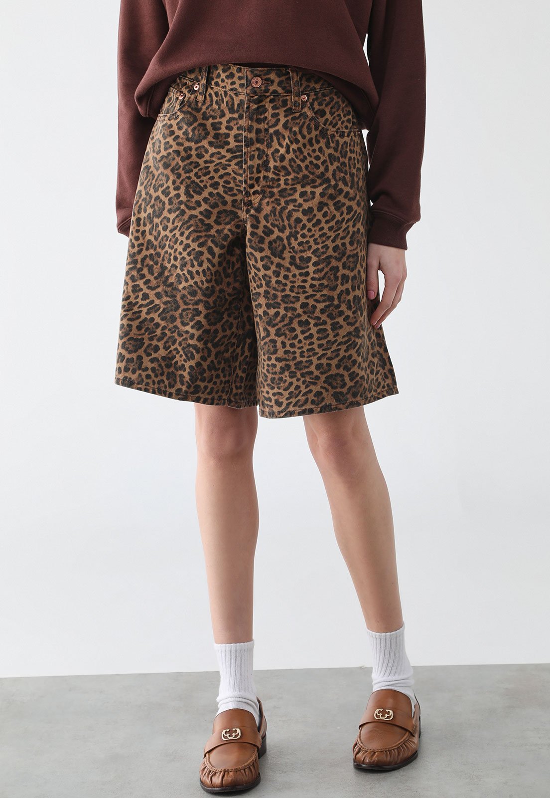 Bermuda Feminina GAP Animal Print Caramelo