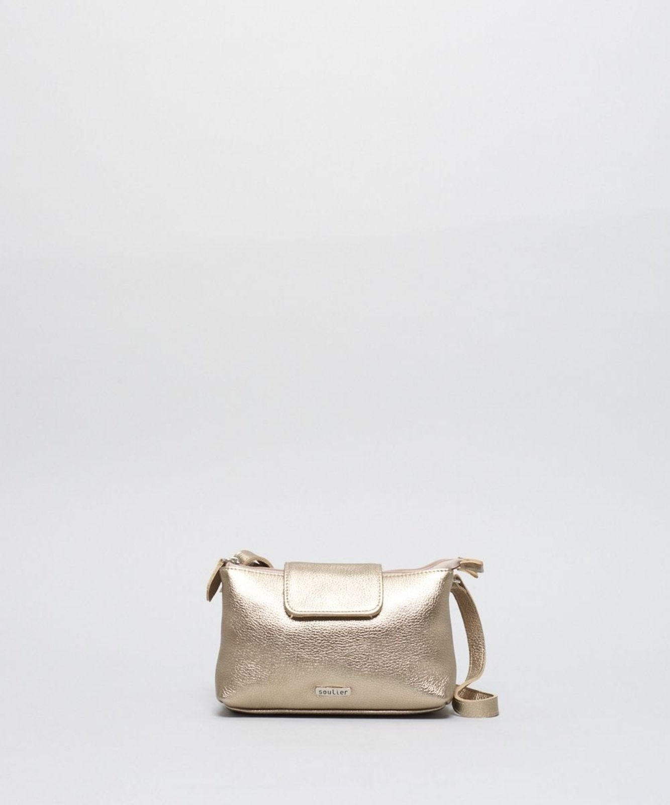 Bolsa p Couro Fernanda - Prata Velho u - prata velho