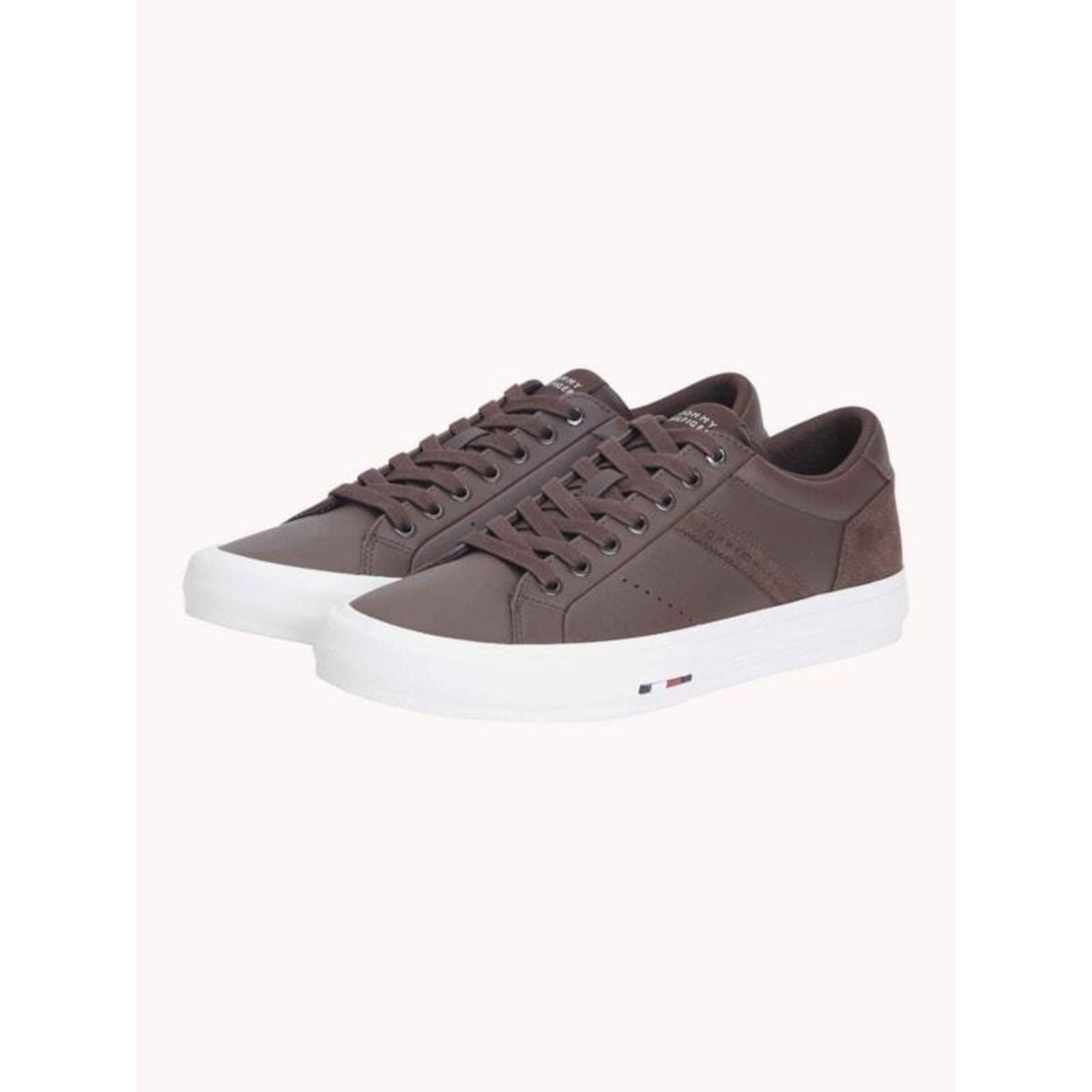 Tênis Tommy Hilfiger Dino em Couro Marrom