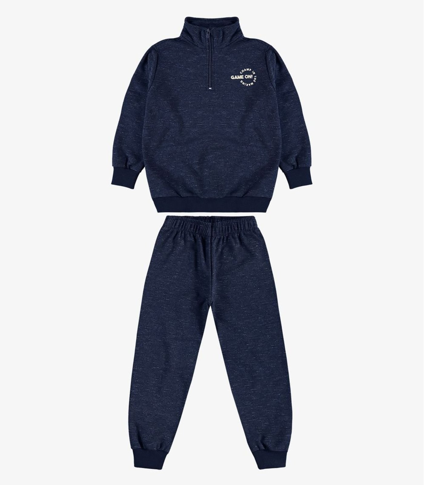 Infantil - Conjunto Blusão com Calça Moletom Molinê Rovi Azul