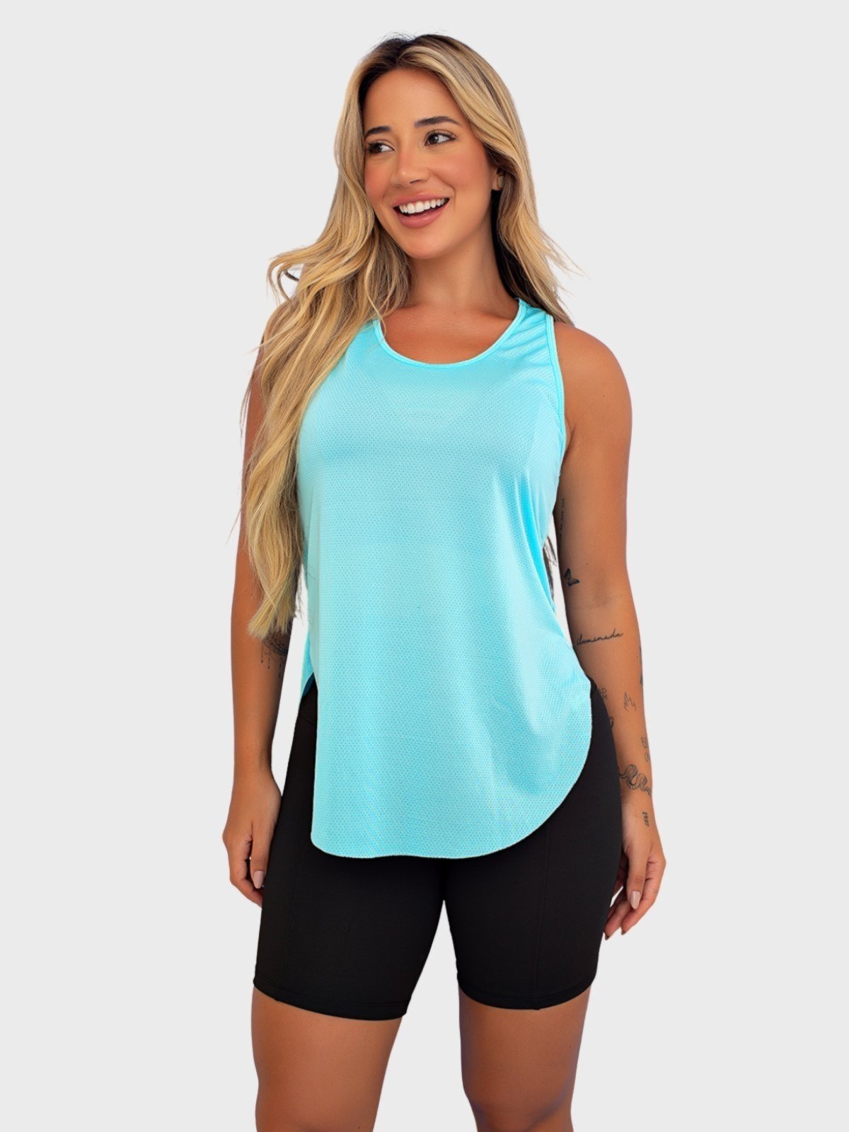 Regata Fitness Tarelles Dry Fit Tapa Bumbum Azul Claro