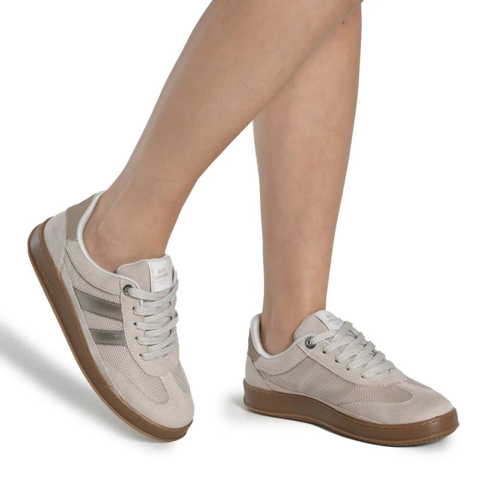 Tênis Casual Via Marte Retrô Boho Feminina Bege