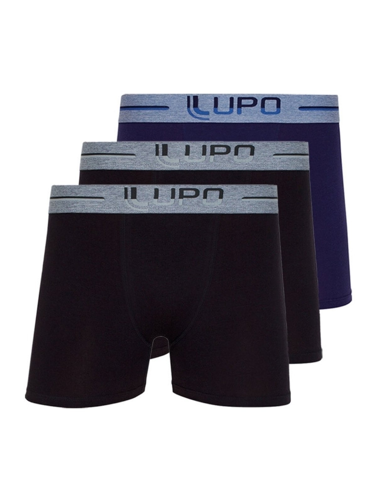 Kit com 3 Cuecas Boxer Lupo 784-016 Preto