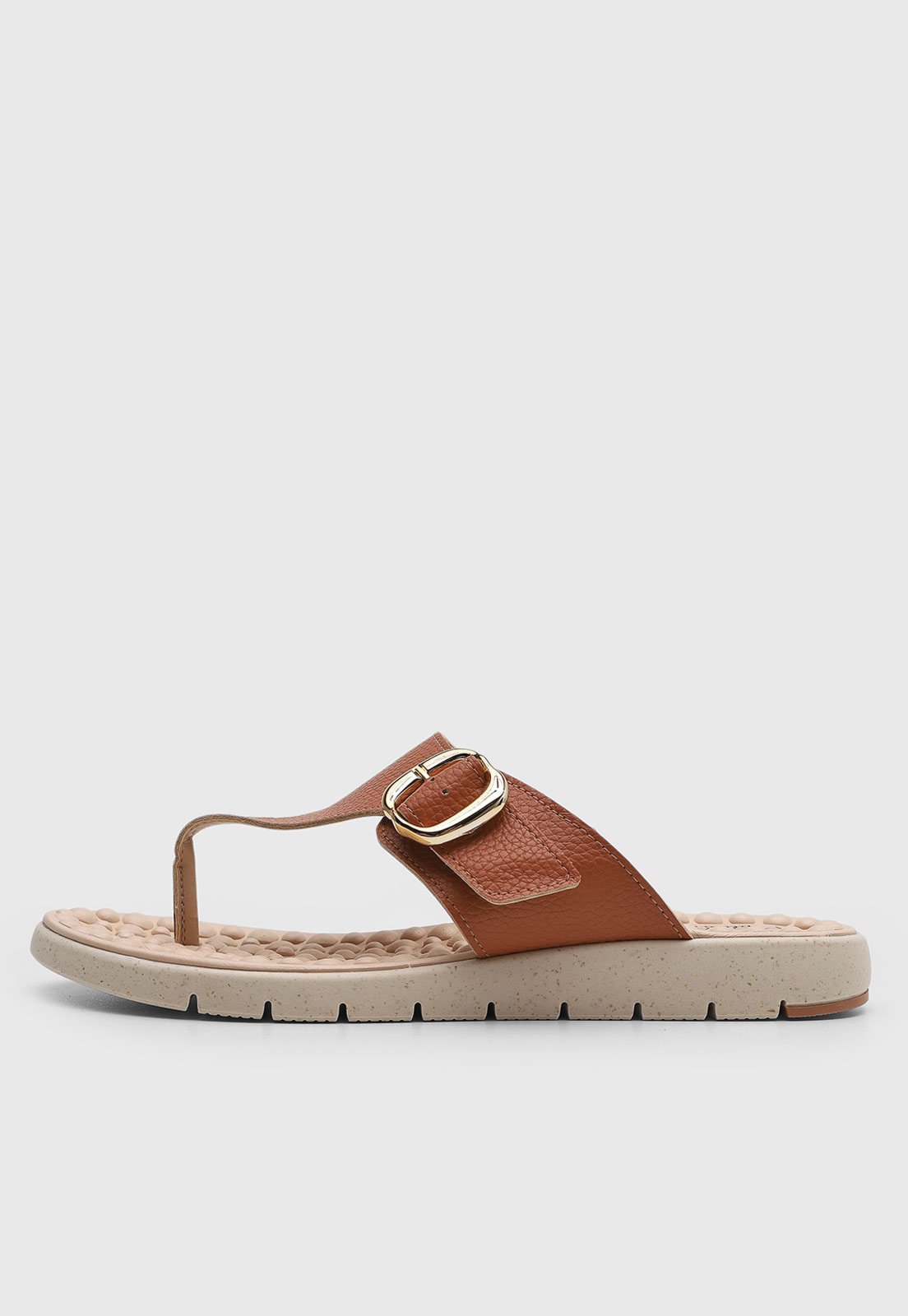 Rasteira Feminina Modare Fivela Dourada Terracota