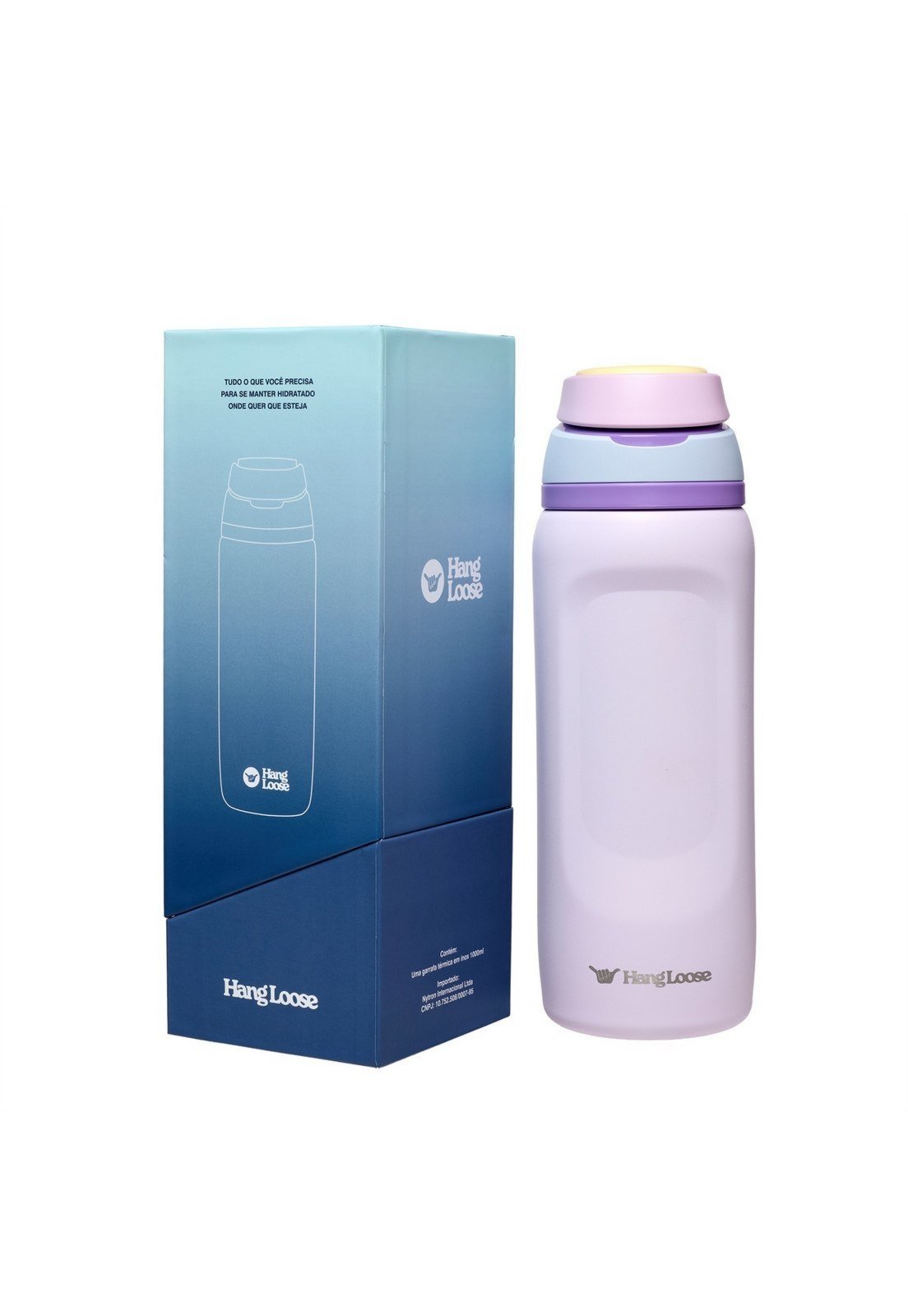 Infantil - Garrafa Térmica Hang Loose Rosa Alça Resistente Aço Inox 770ML