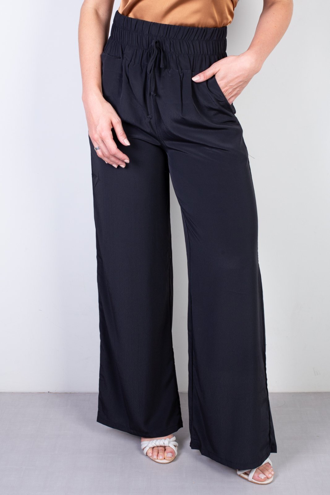 Calça Enluaze Feminina Pantalona Com Elástico 51129 – Preto