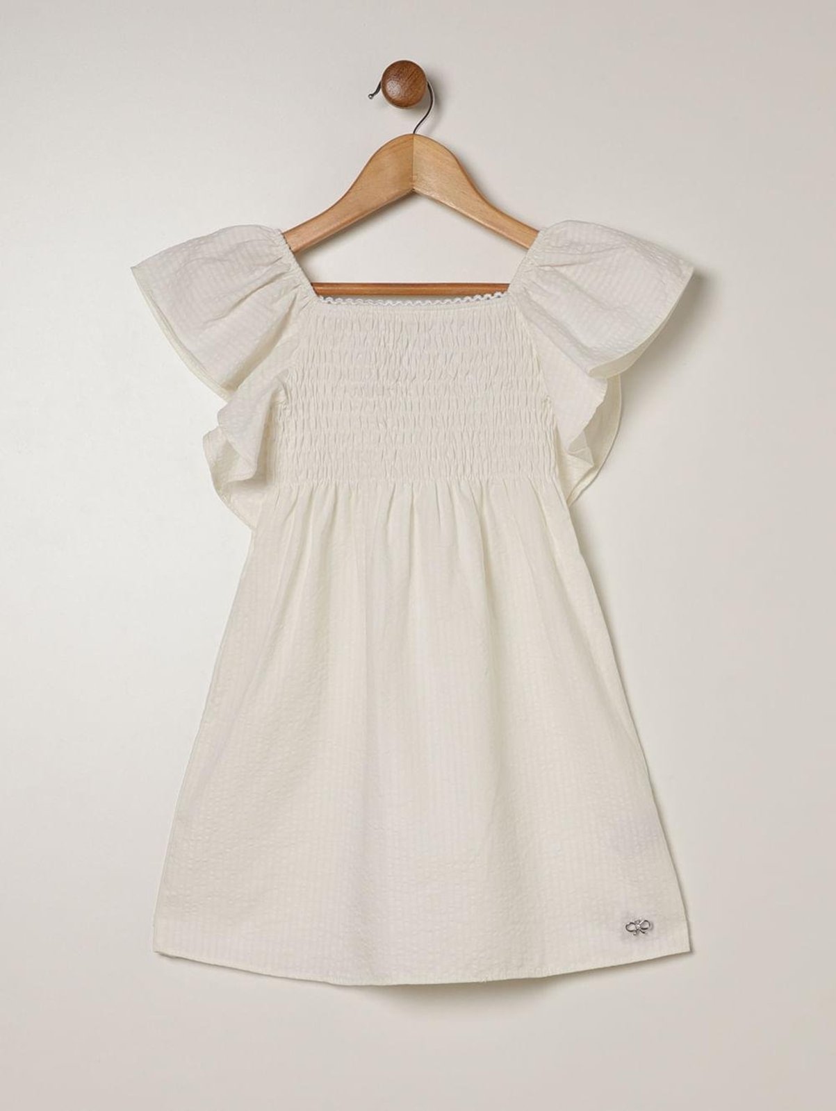 Infantil - Vestido Com Lastex Para Menina - OFF WHITE