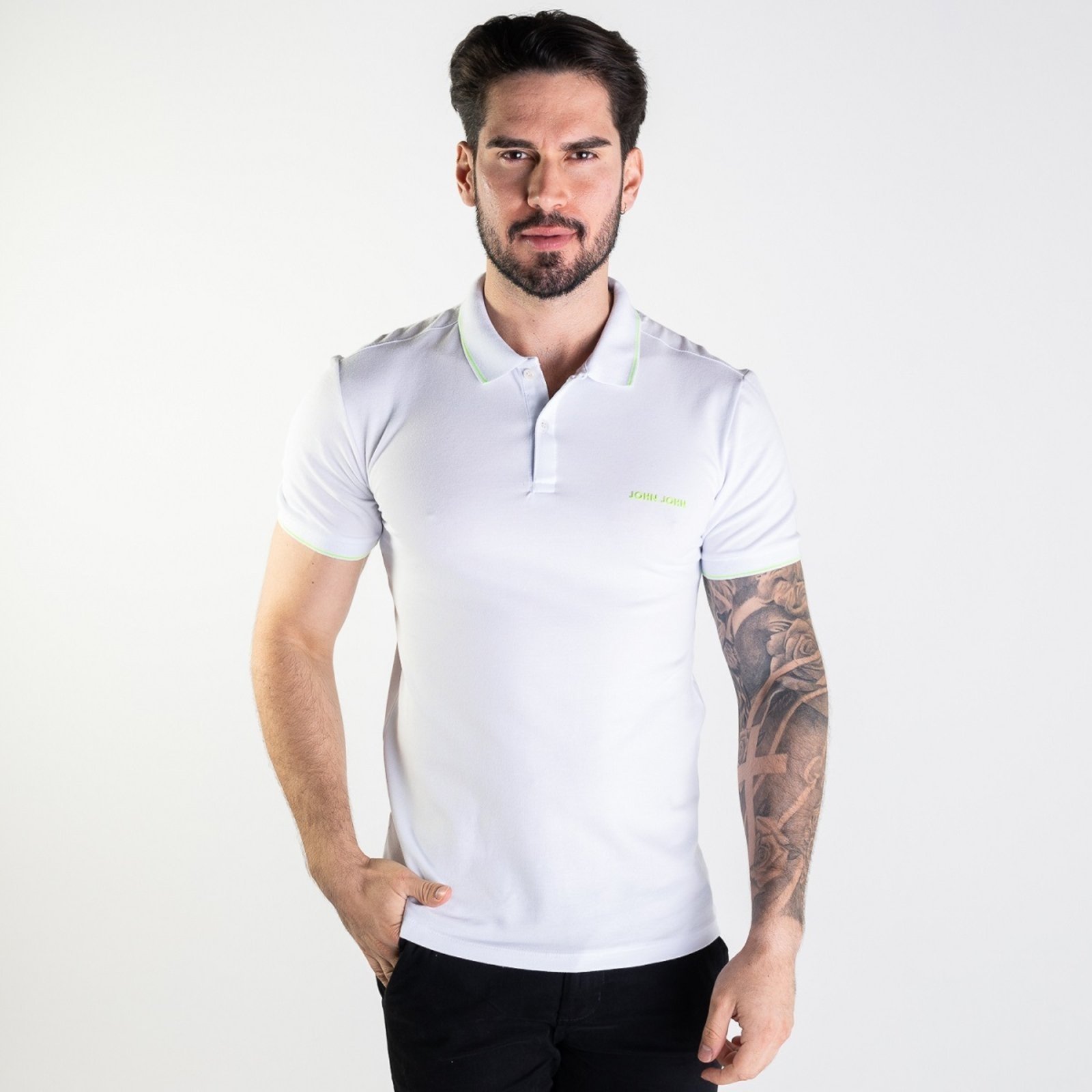 Camisa Polo John John Eletric Branca