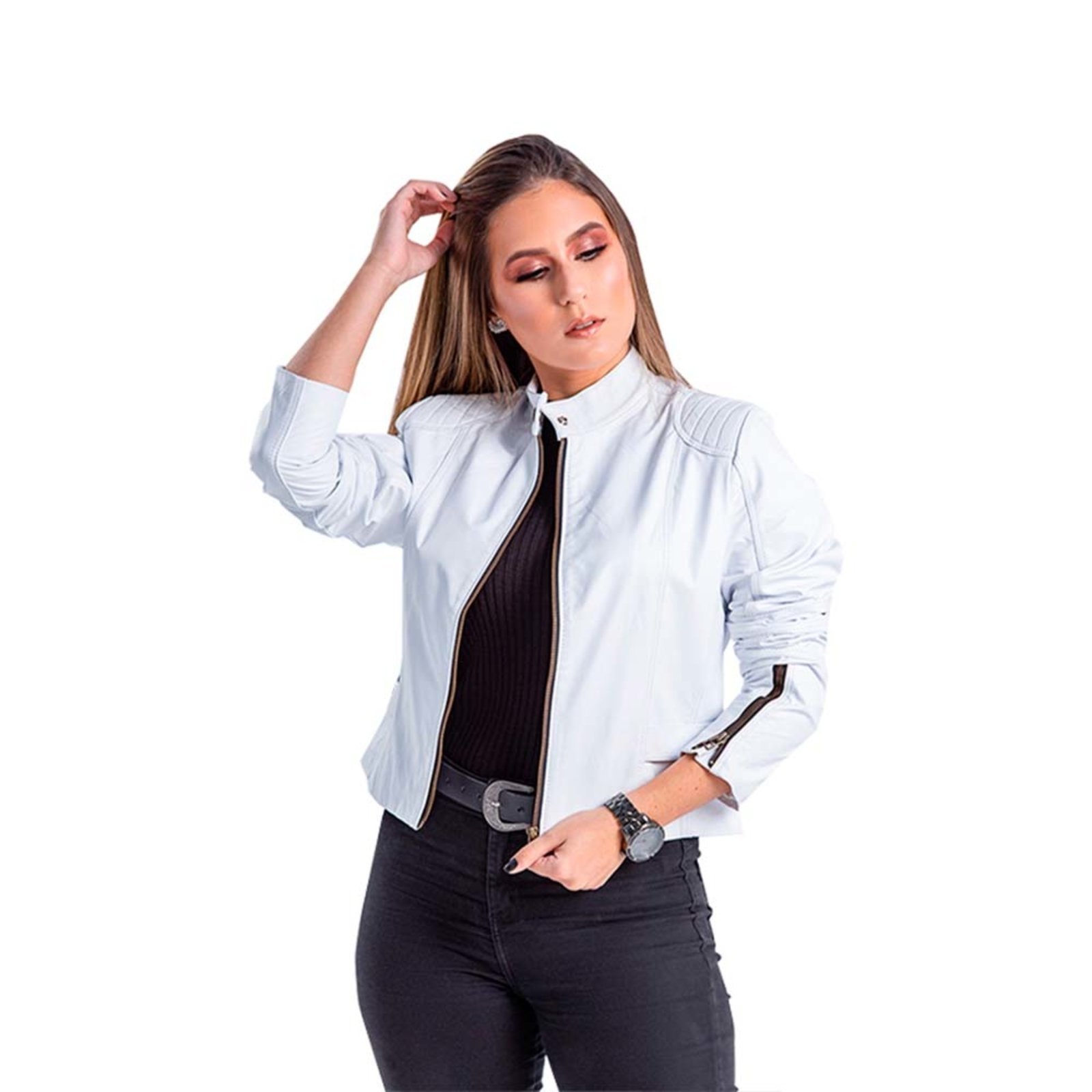 Jaqueta de Couro BX Branco