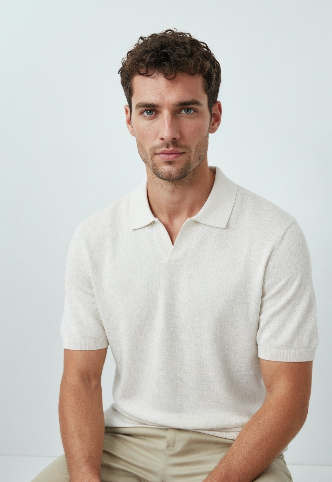 Polo Texturizada Slim Traymon - Off White