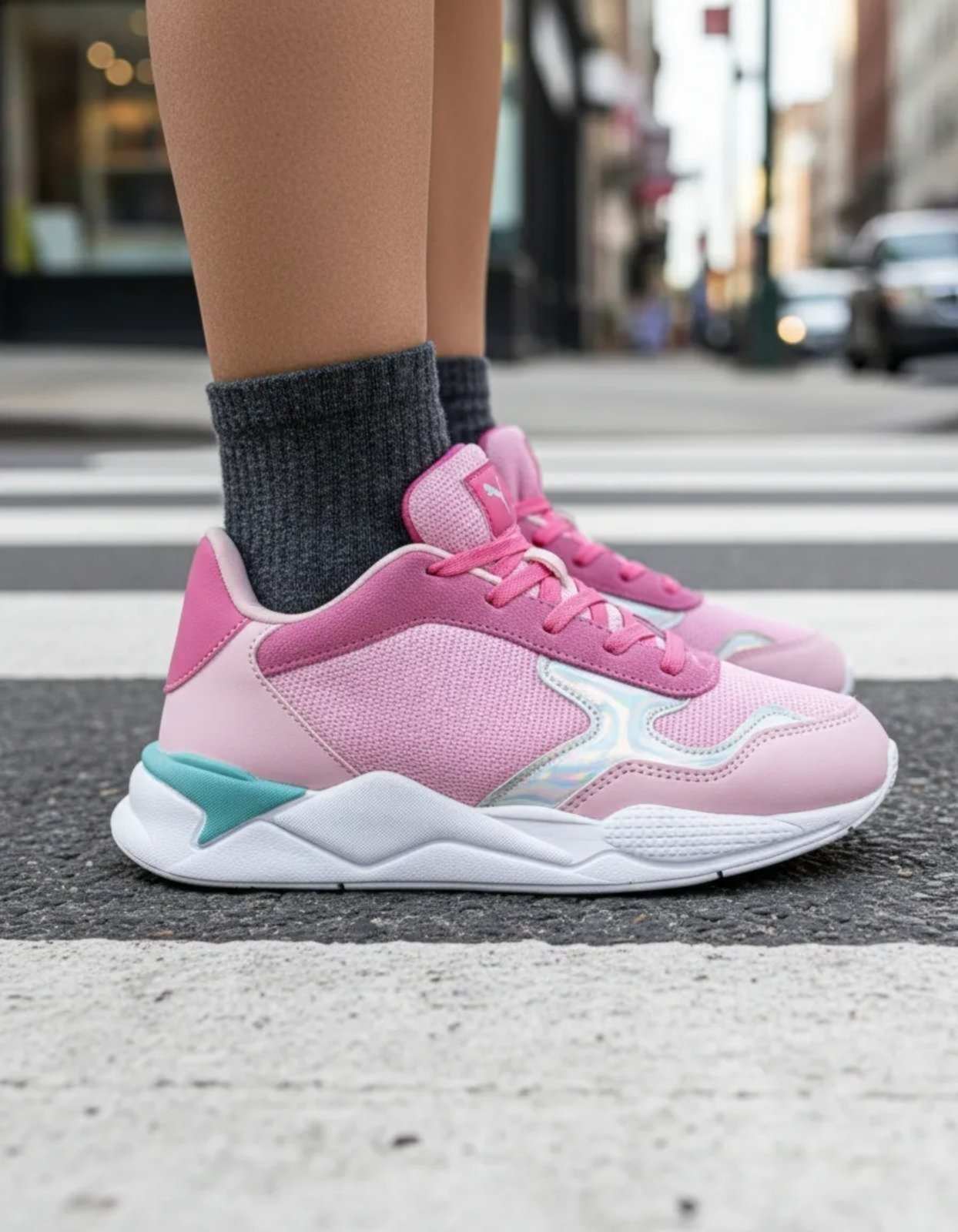 Infantil – Tênis Feminino Vitz Pé com Pé Hornet Cano Baixo Refletivo Rosa