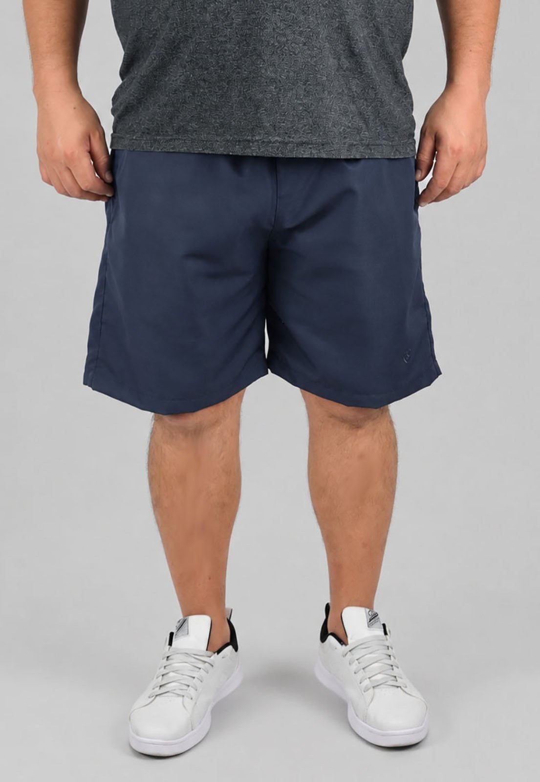 Short Tactel Reforçado Plus Size Praia Academia Butu Biru Azul Escuro