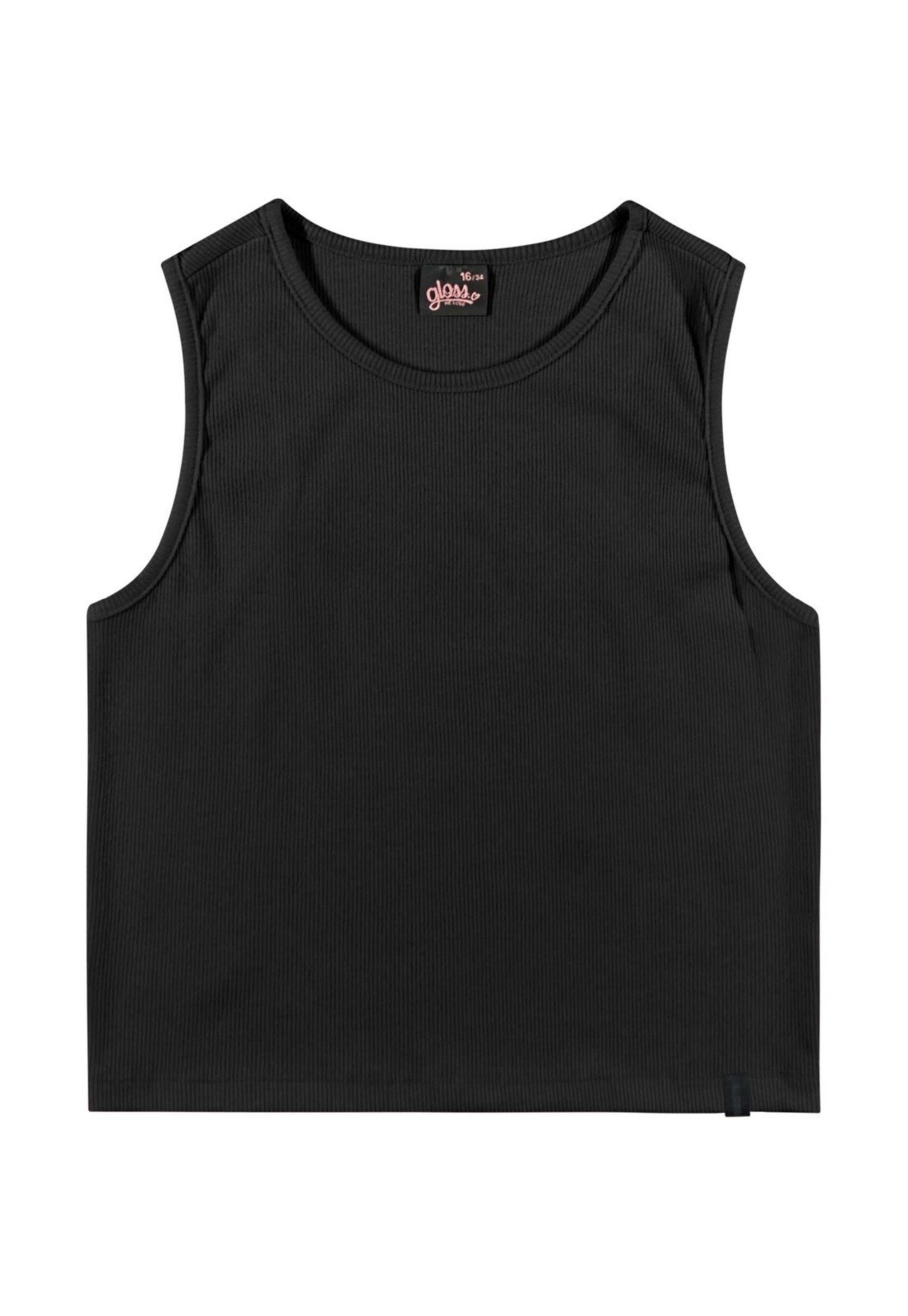 Infantil – Regata Básica Juvenil para Menina Gloss Preto