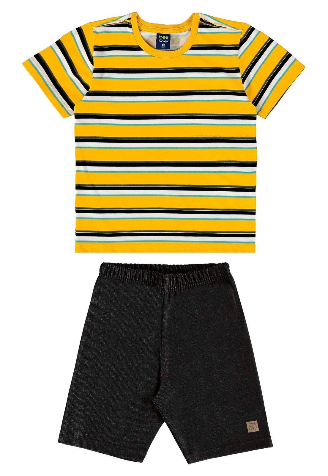 Infantil - Conjunto com Camiseta e Bermuda para Menino Bee Loop Amarelo
