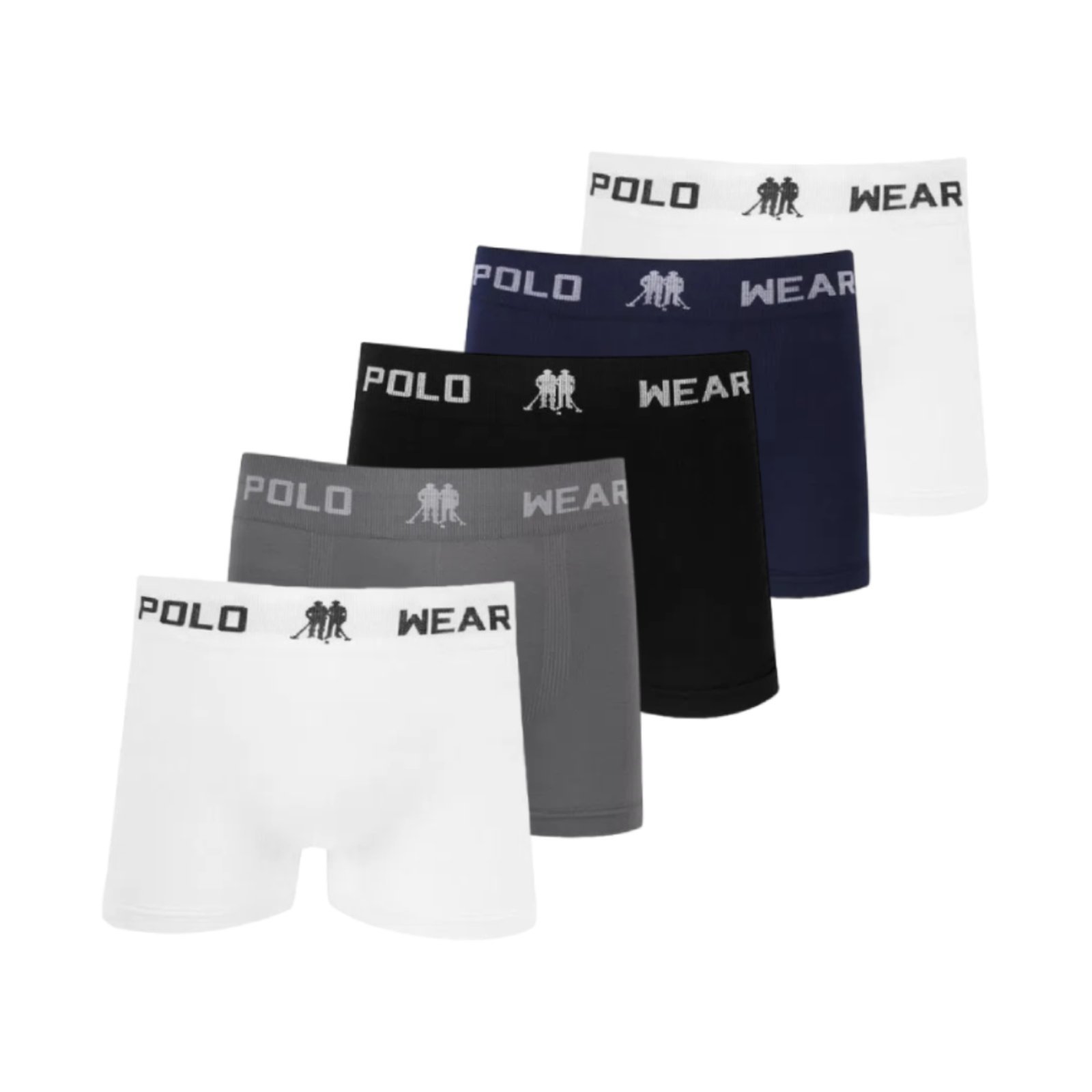 Kit Com 5 Cuecas Box Boxer Polo Wear Microfibra Sortido Colorido