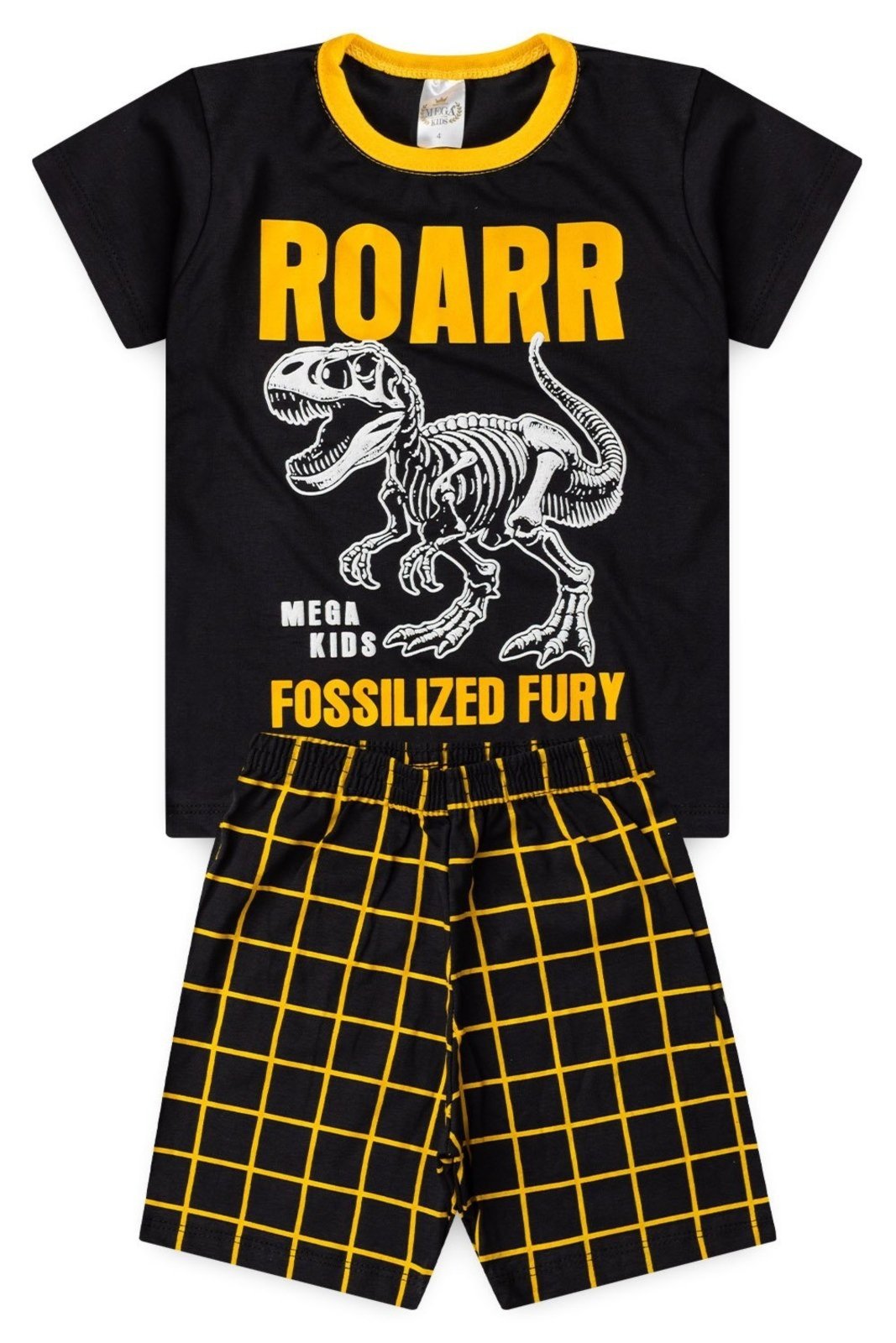 Vista 2 Pijama Verão Masculino Roar - Preto Mega Kids unico Mega Kids unico