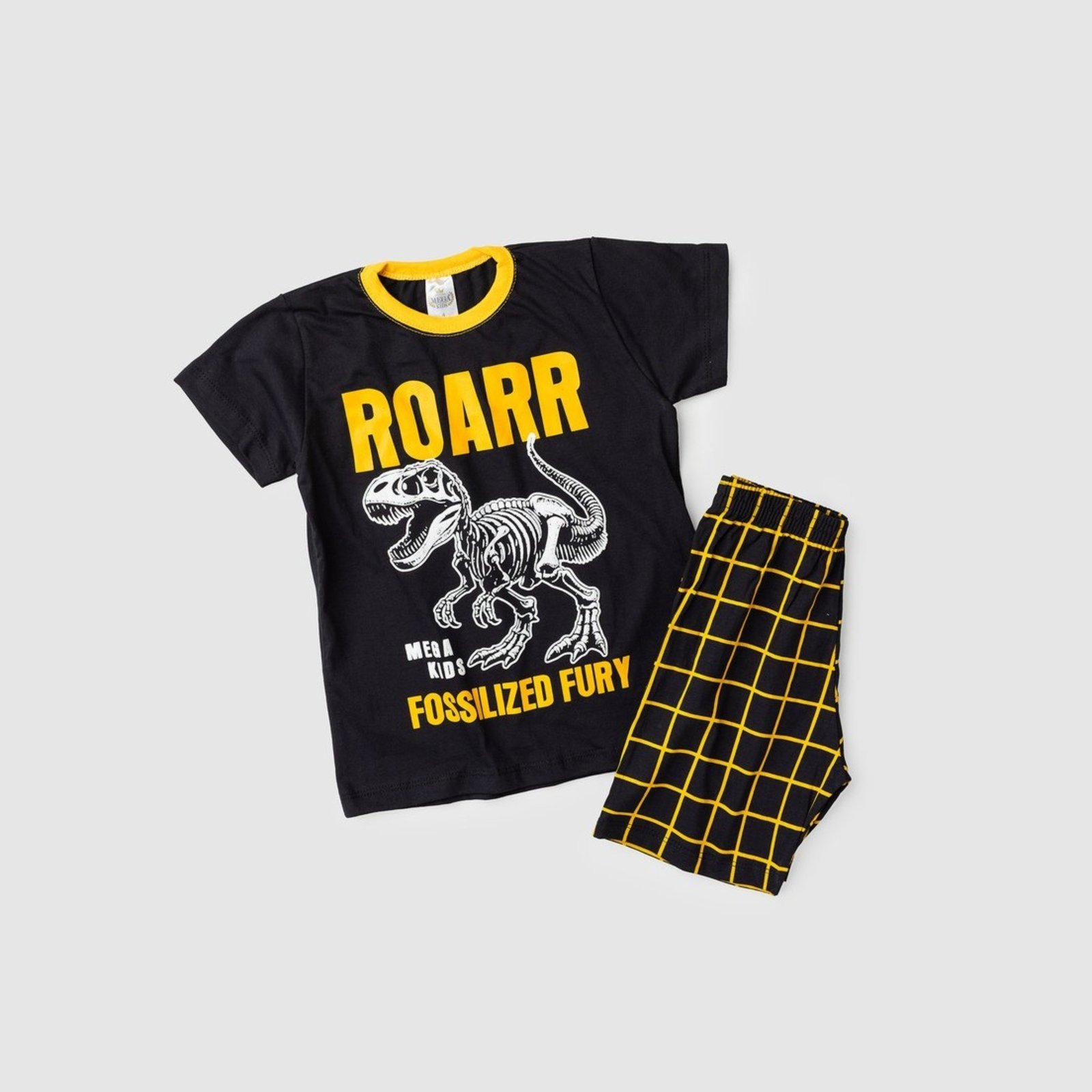 Vista 3 Pijama Verão Masculino Roar - Preto Mega Kids unico Mega Kids unico