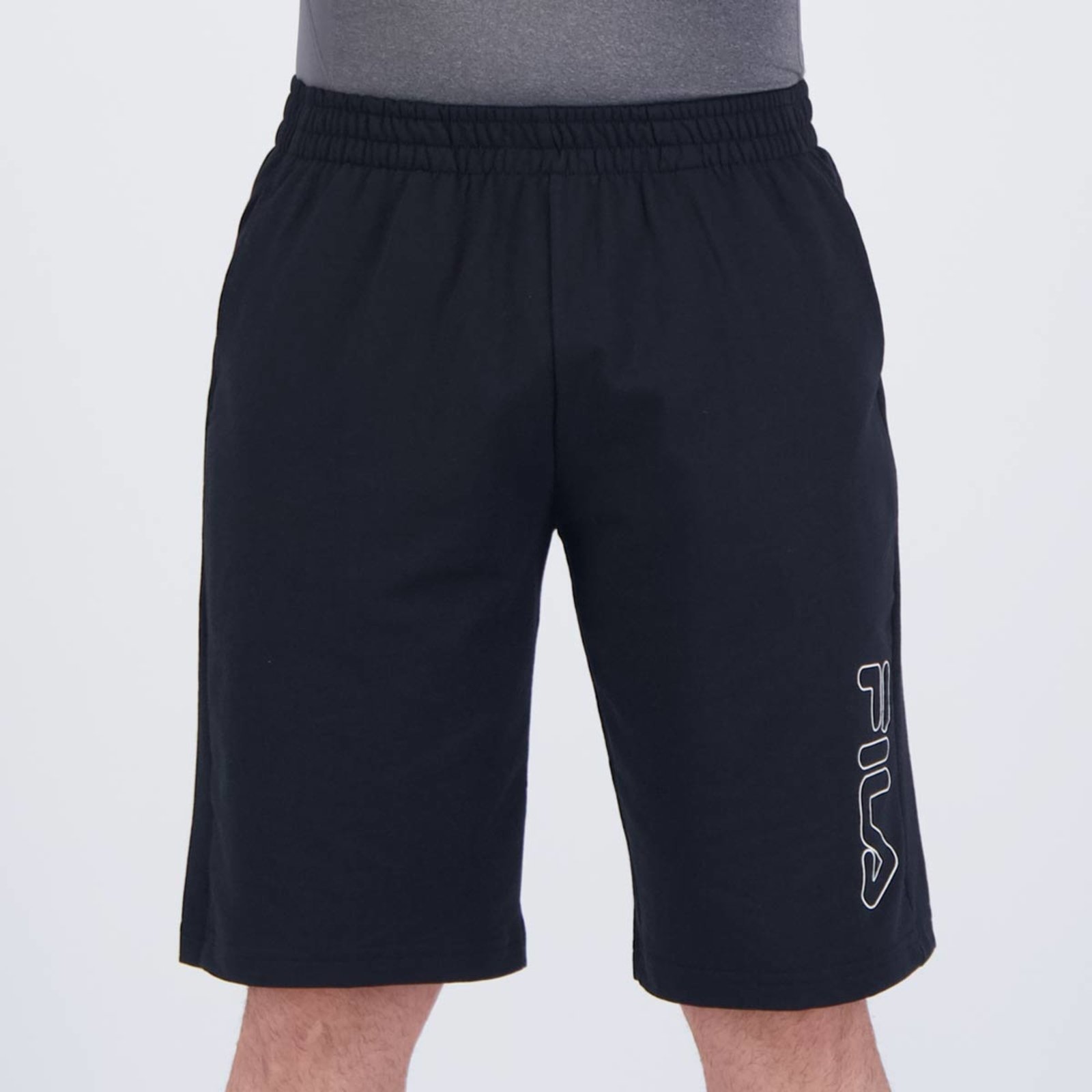 Bermuda Fila Practical Logo Preta e Branca