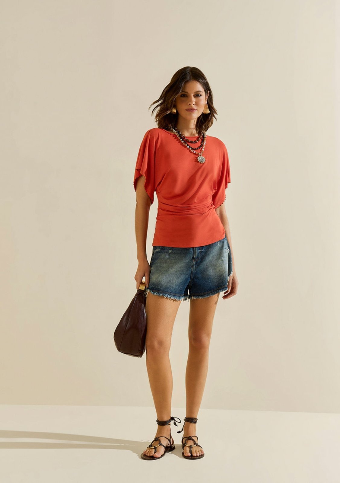 Shorts Morena Rosa Reto Baixa Azul
